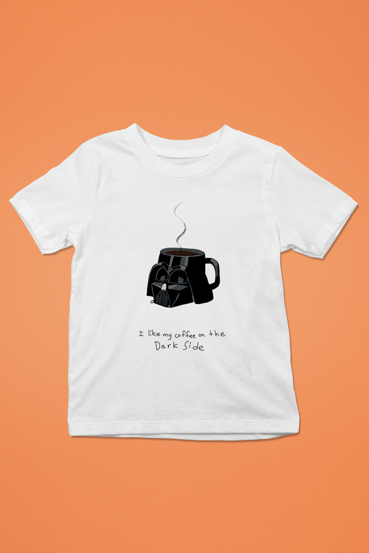 Star Wars (Dart Vader) Baskılı Beyaz Unisex Beyaz Çocuk Tişört - Tshirt