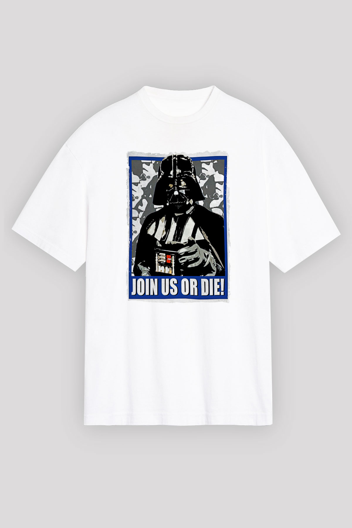 Star Wars (Dart Vader) Baskılı Beyaz Unisex Oversize Tişört - Tshirt