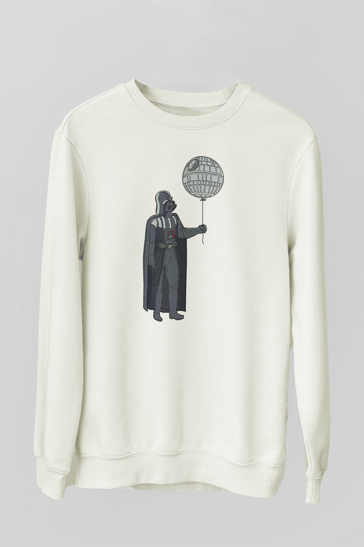 Star Wars (Dart Vader) Baskılı Beyaz Unisex Sweatshirt