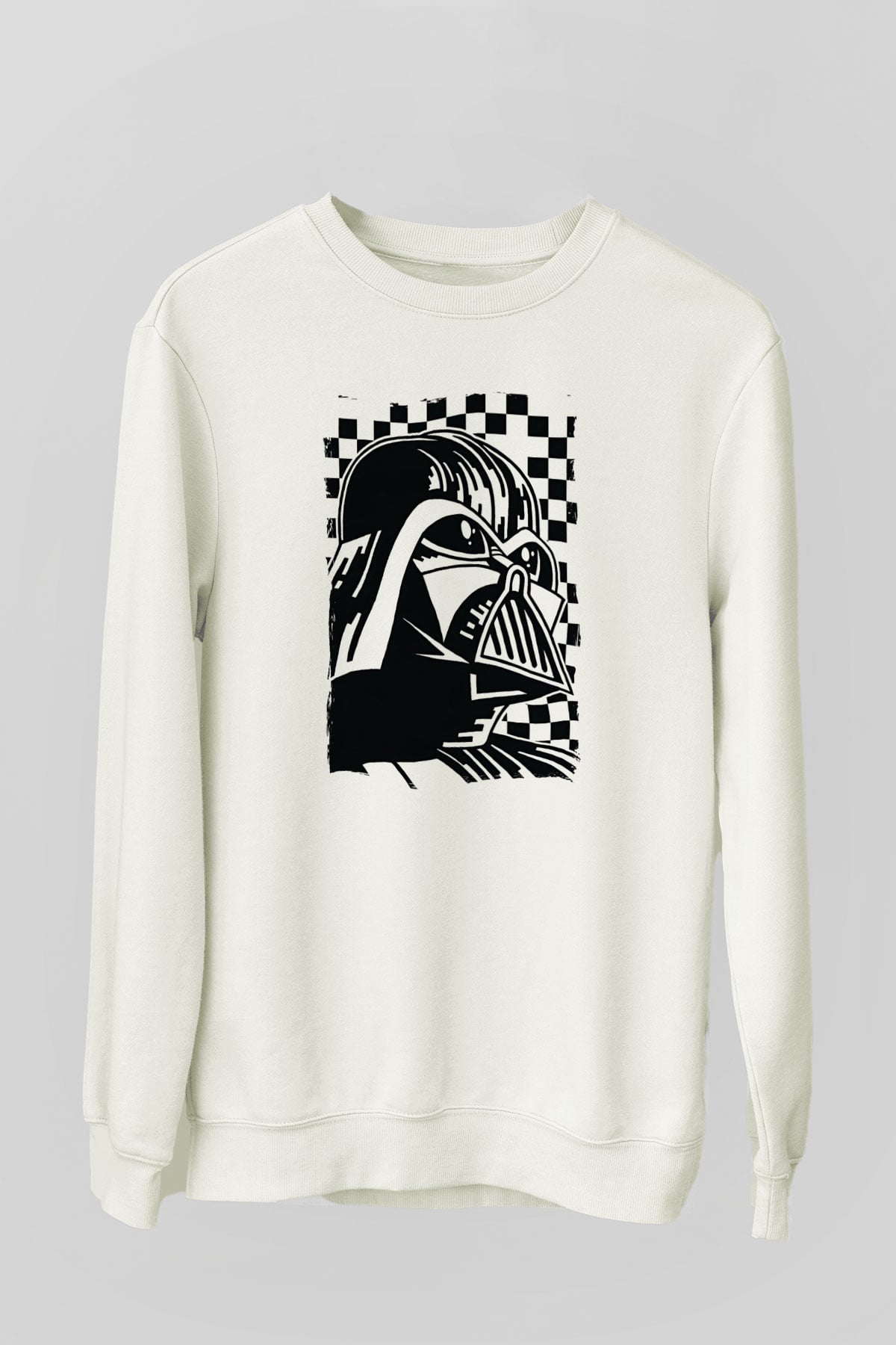Star Wars (Dart Vader) Baskılı Beyaz Unisex Sweatshirt