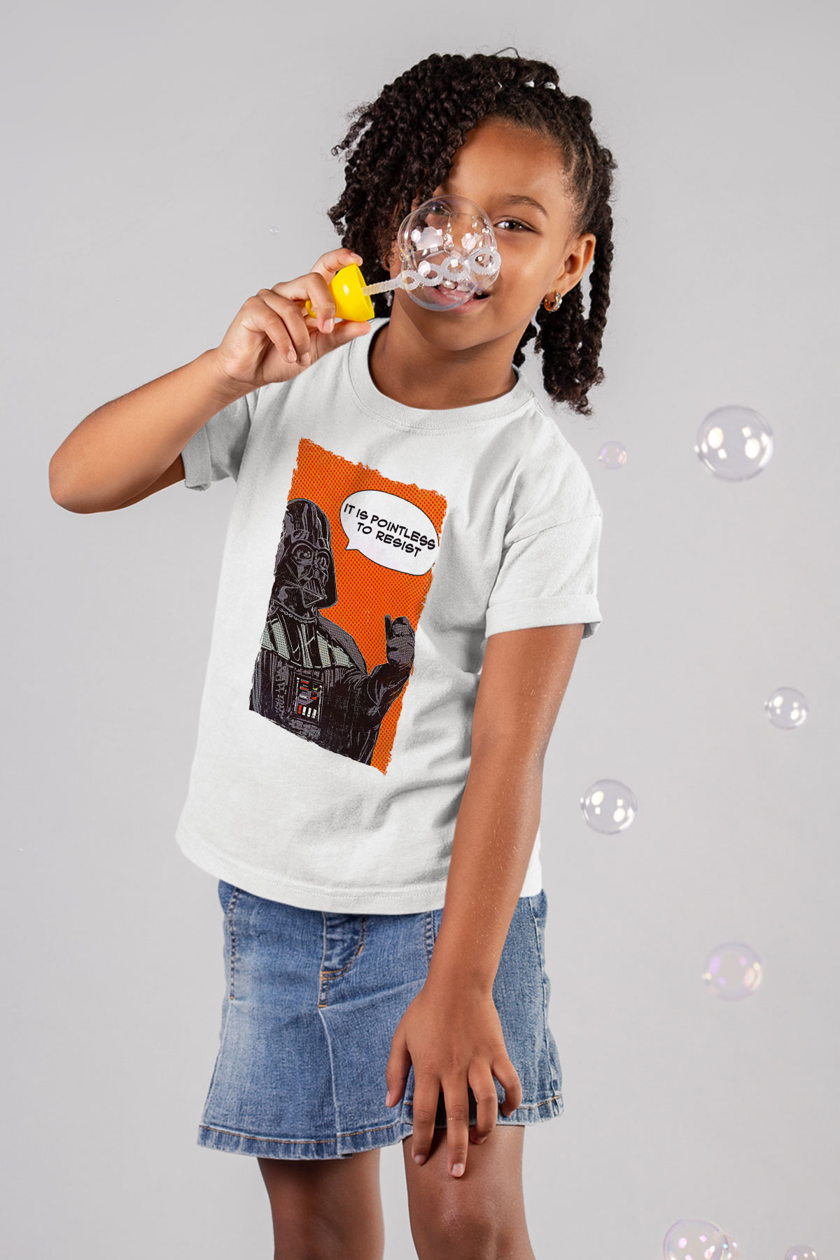Star Wars (Dart Vader) Baskılı Beyaz Unisex Beyaz Çocuk Tişört - Tshirt
