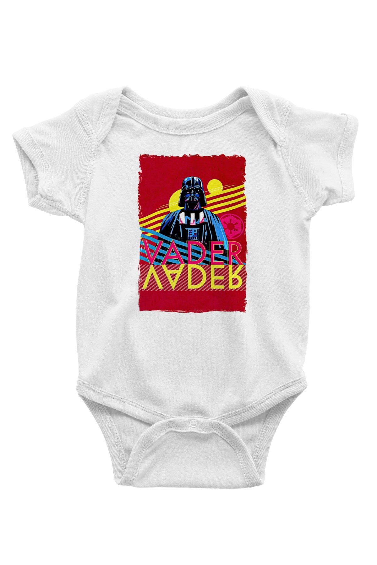 Star Wars (Dart Vader) Baskılı Beyaz Unisex Bebek Body - Zıbın