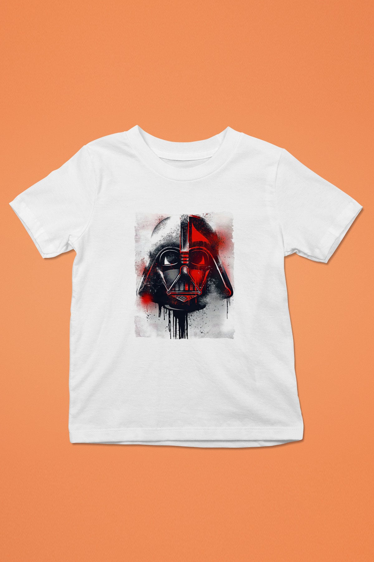 Star Wars (Dart Vader) Baskılı Beyaz Unisex Beyaz Çocuk Tişört - Tshirt