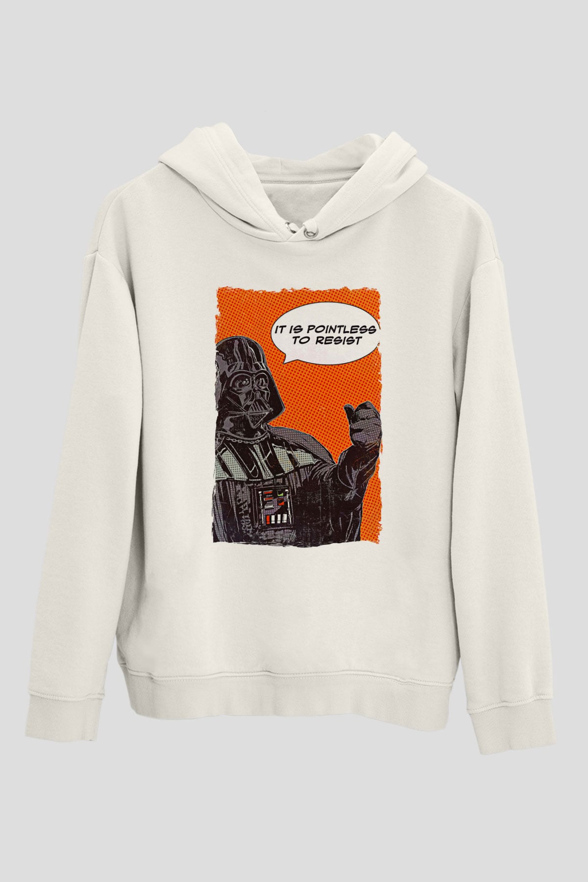 Star Wars (Dart Vader) Baskılı Beyaz Unisex Hoodie