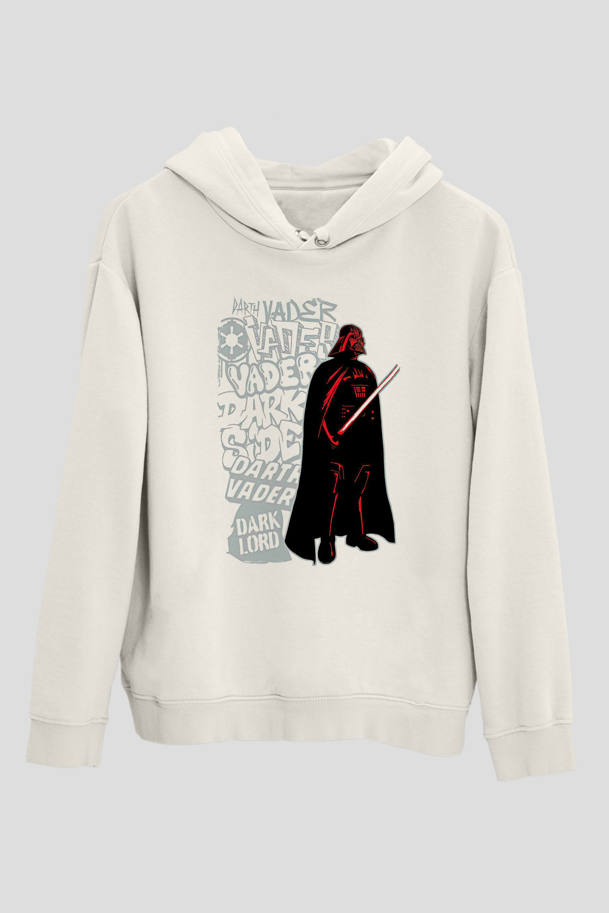 Star Wars (Dart Vader) Baskılı Beyaz Unisex Hoodie