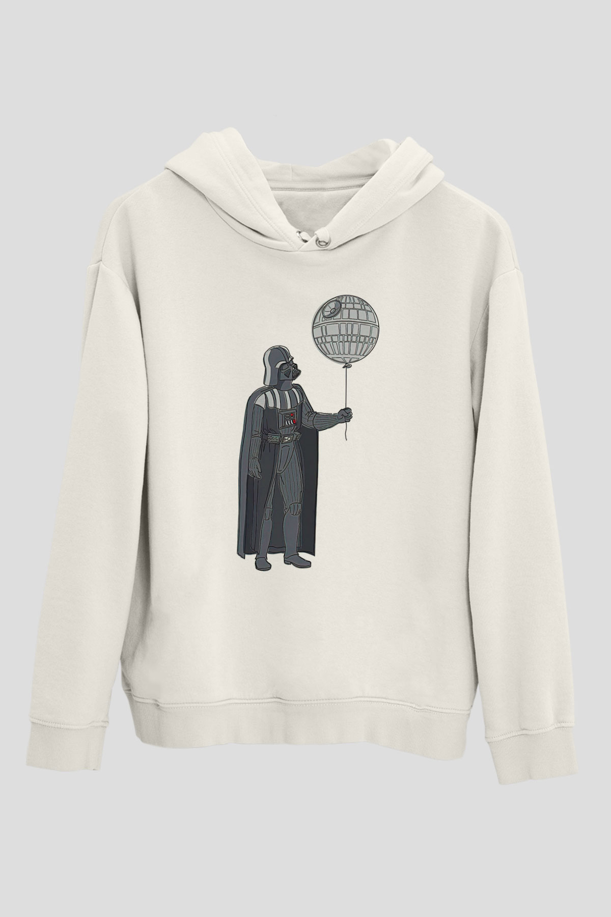Star Wars (Dart Vader) Baskılı Beyaz Unisex Hoodie