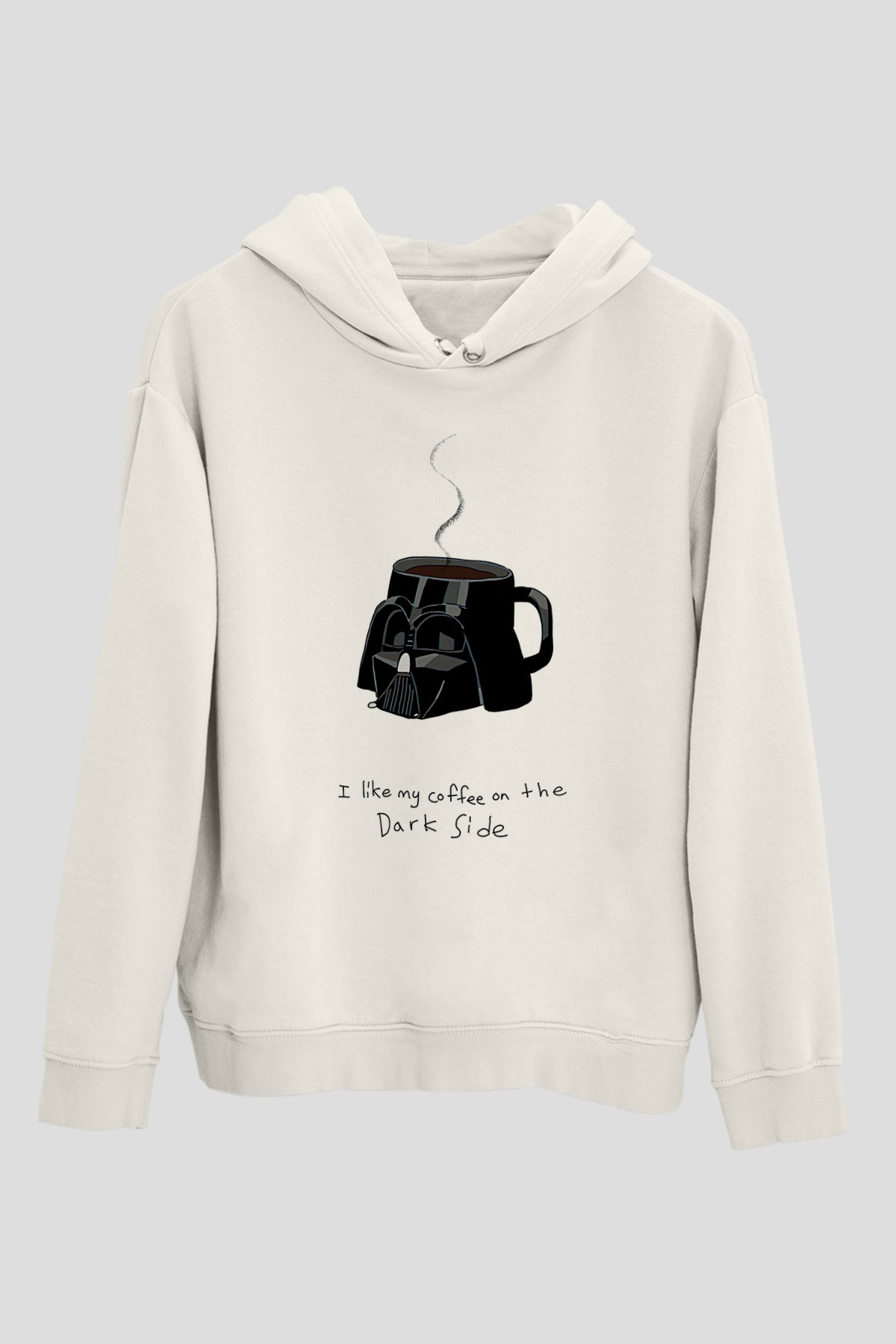 Star Wars (Dart Vader) Baskılı Beyaz Unisex Hoodie