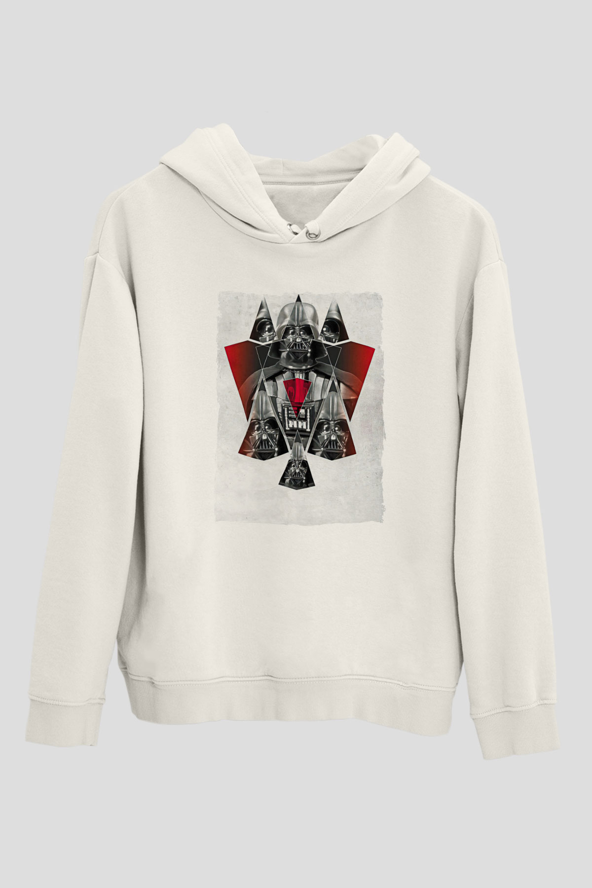 Star Wars (Dart Vader) Baskılı Beyaz Unisex Hoodie