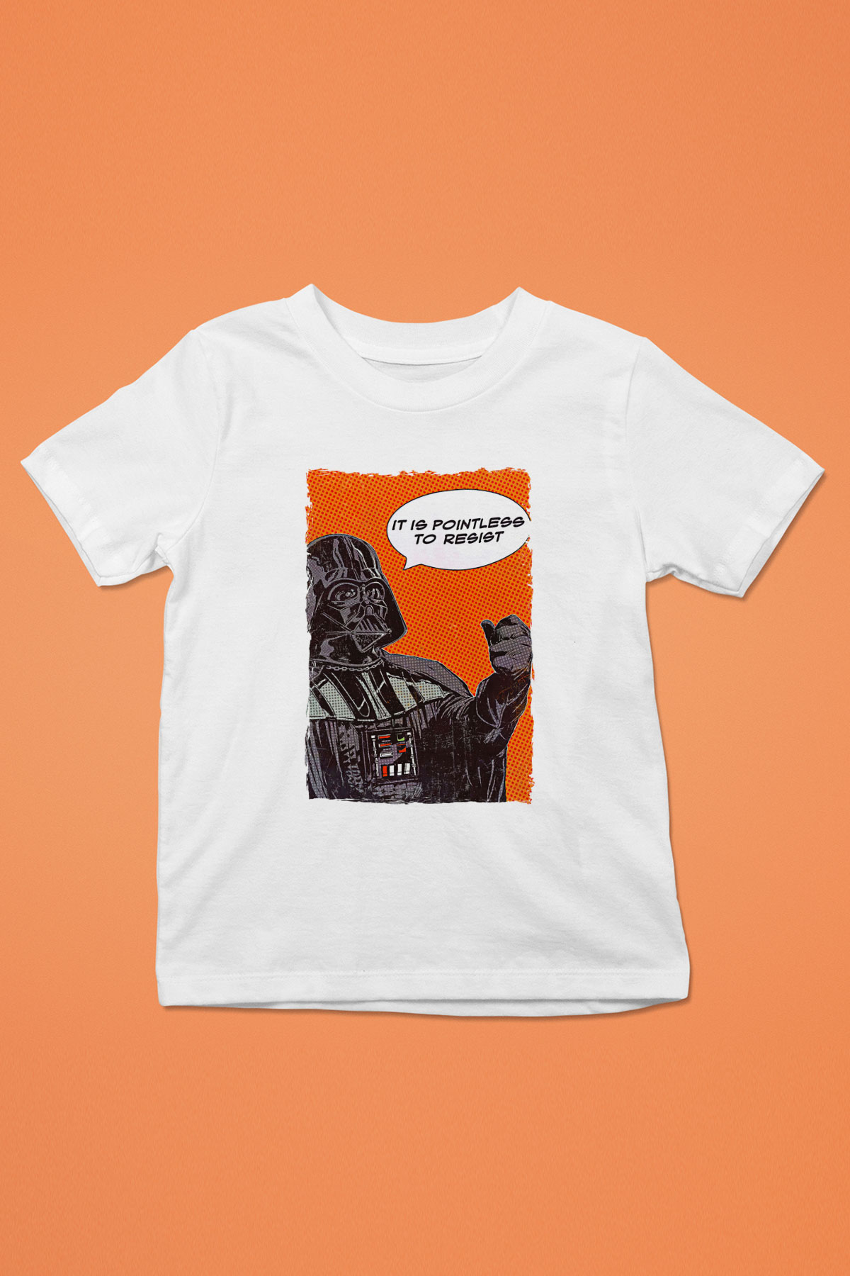 Star Wars (Dart Vader) Baskılı Beyaz Unisex Beyaz Çocuk Tişört - Tshirt
