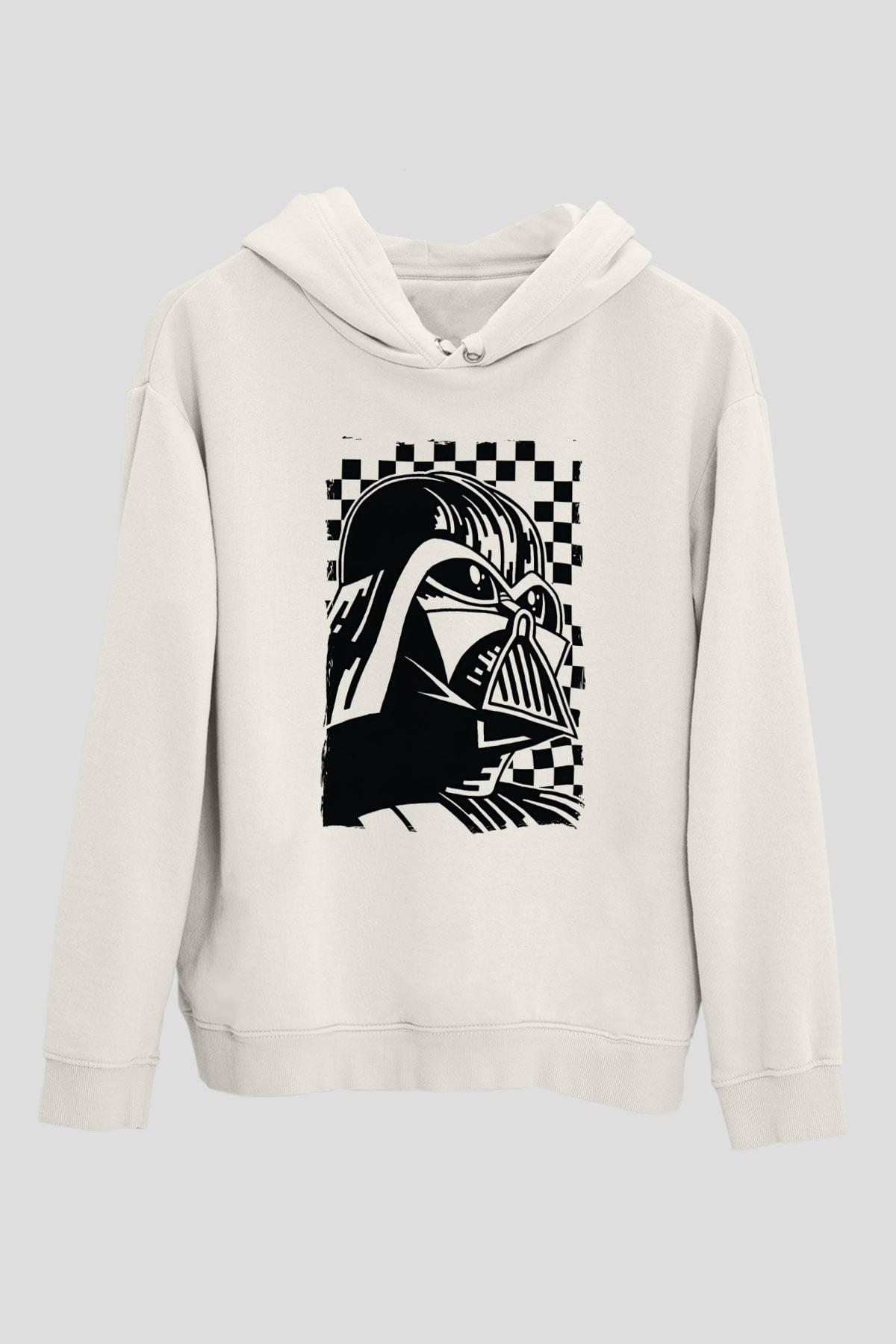 Star Wars (Dart Vader) Baskılı Beyaz Unisex Hoodie