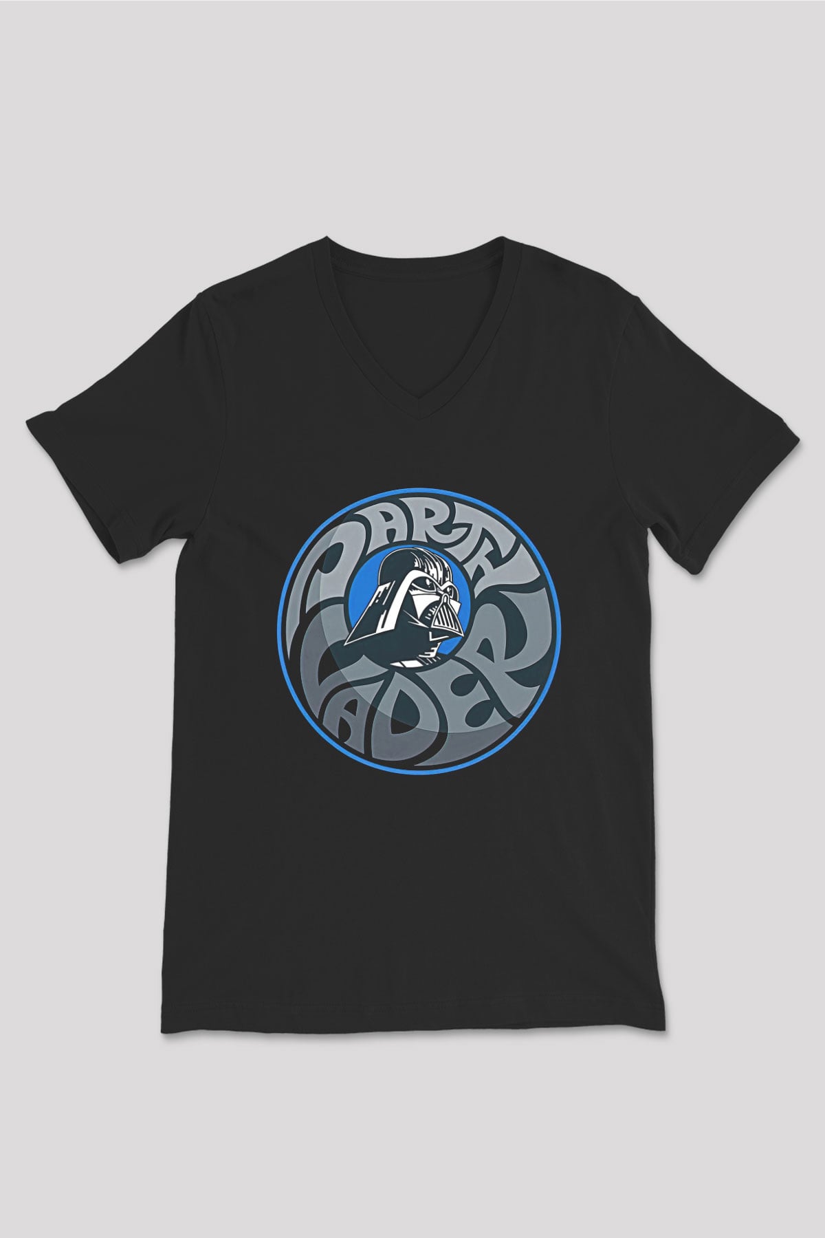Star Wars (Dart Vader) Baskılı Unisex Siyah V Yaka Tişört - Tshirt