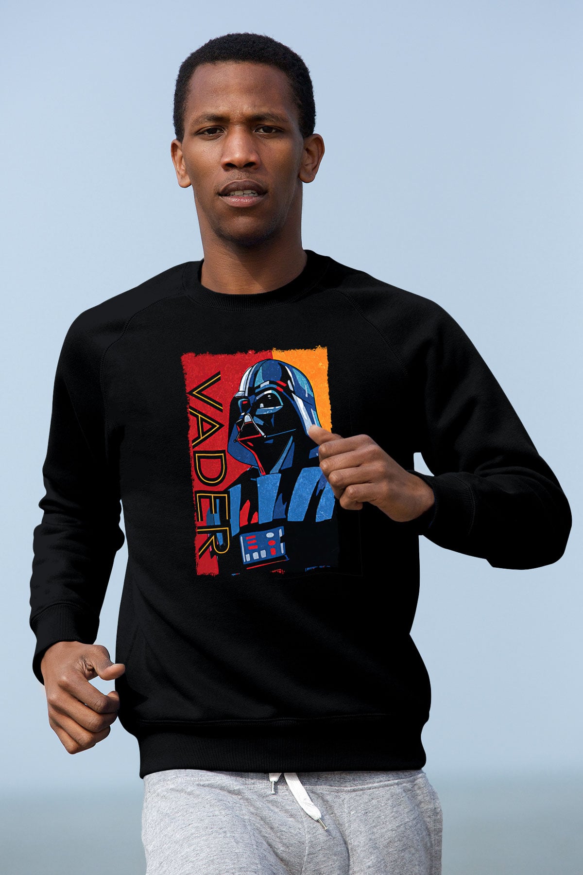 Star Wars (Dart Vader) Baskılı Unisex Siyah Sweatshirt