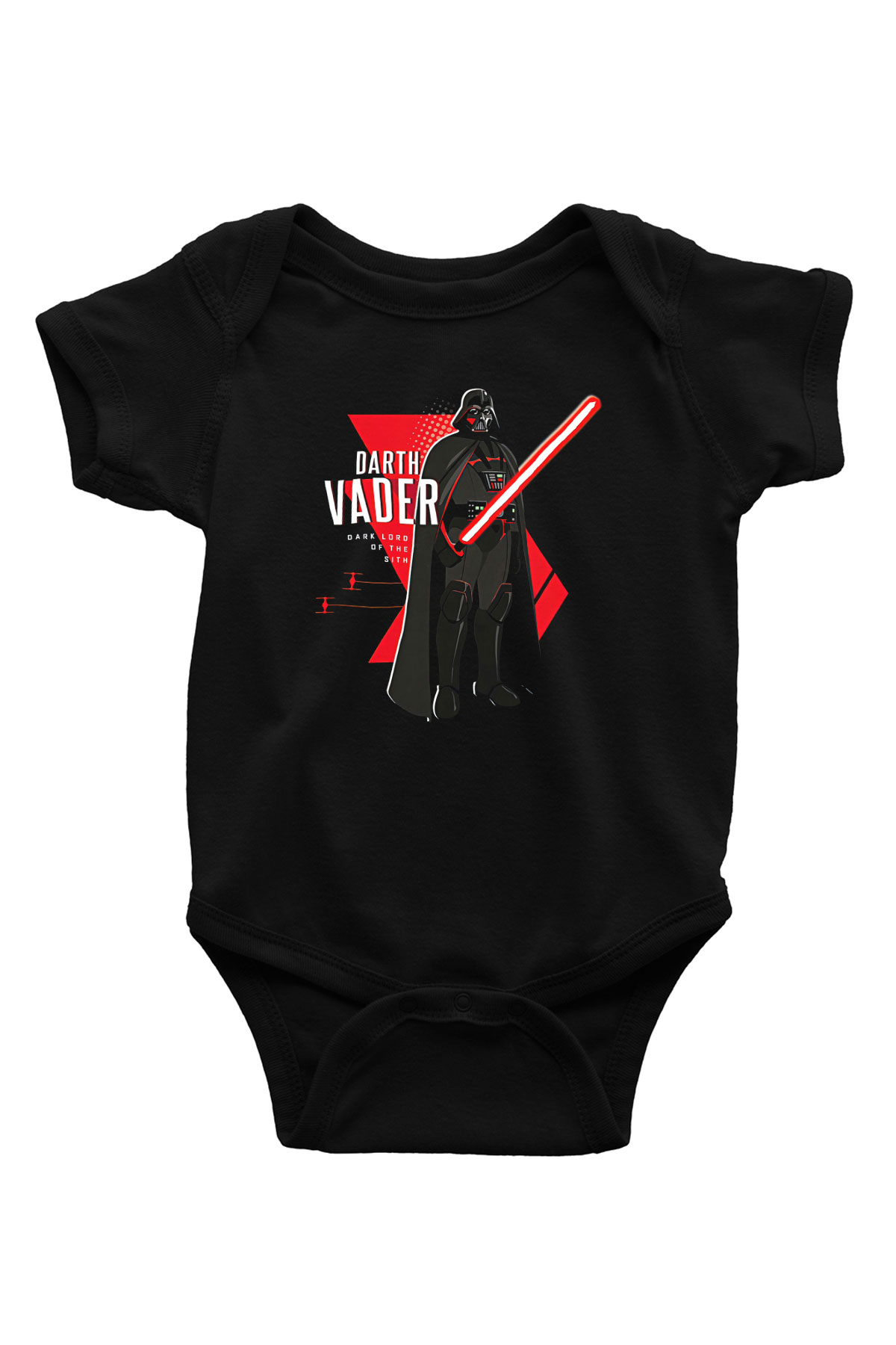 Star Wars (Dart Vader) Baskılı Unisex Siyah Bebek Body - Zıbın