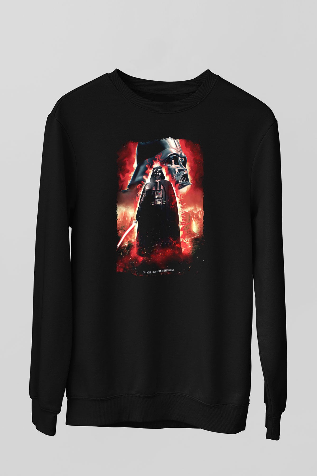 Star Wars (Dart Vader) Baskılı Unisex Siyah Sweatshirt