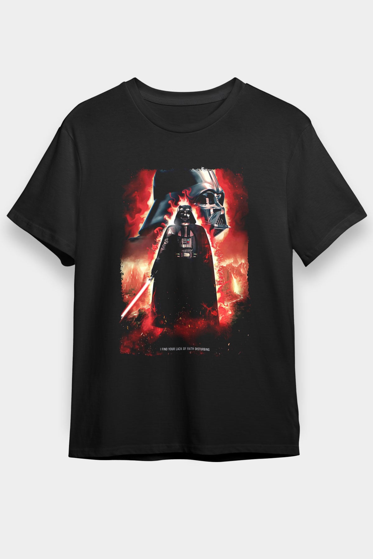 Star Wars (Dart Vader) Baskılı Unisex Siyah Tişört - Tshirt