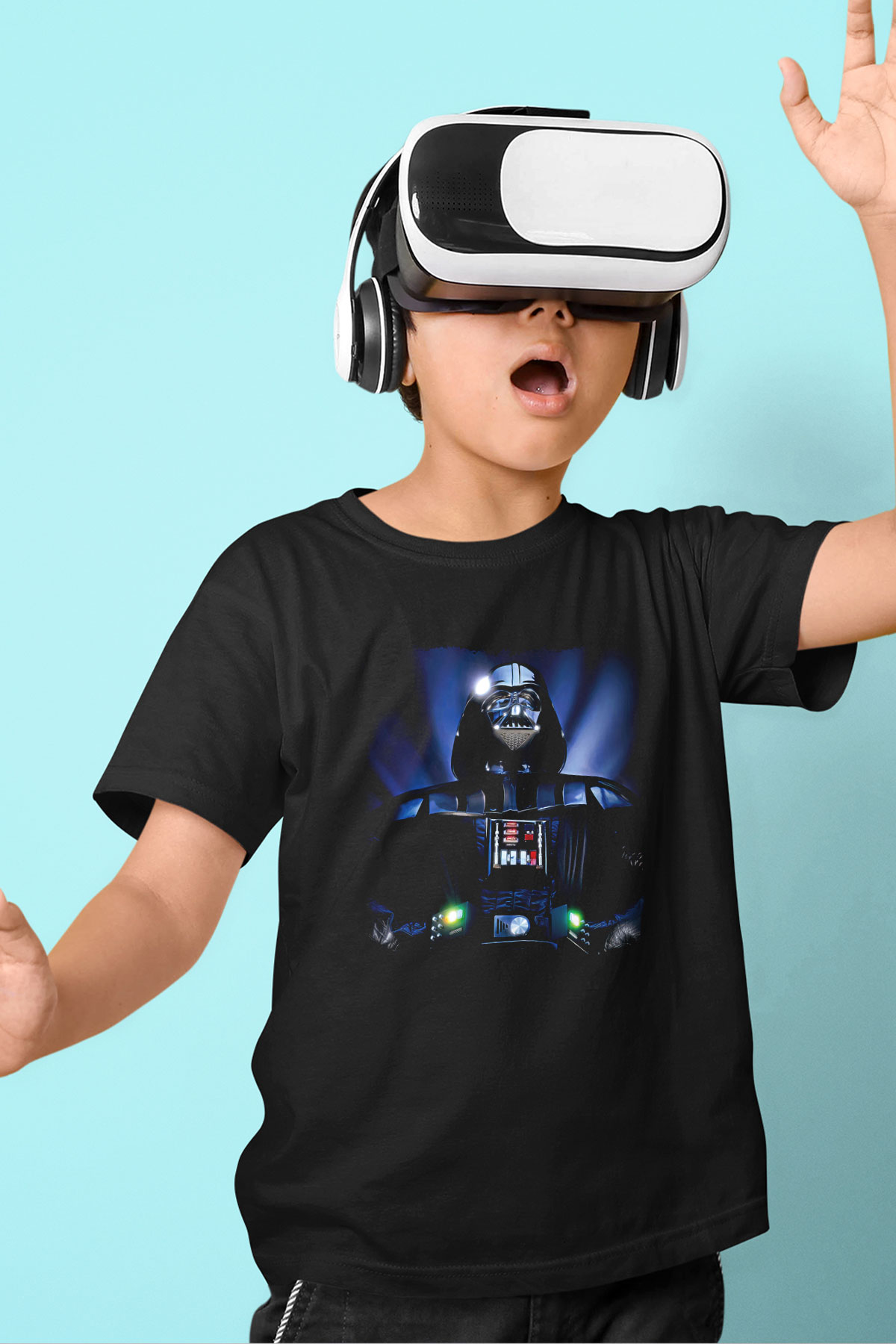 Star Wars (Dart Vader) Baskılı Unisex Siyah Çocuk Tişört - Tshirt