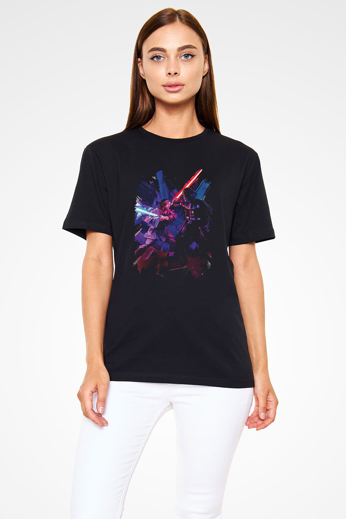 Star Wars (Dart Vader) Baskılı Unisex Siyah Tişört - Tshirt