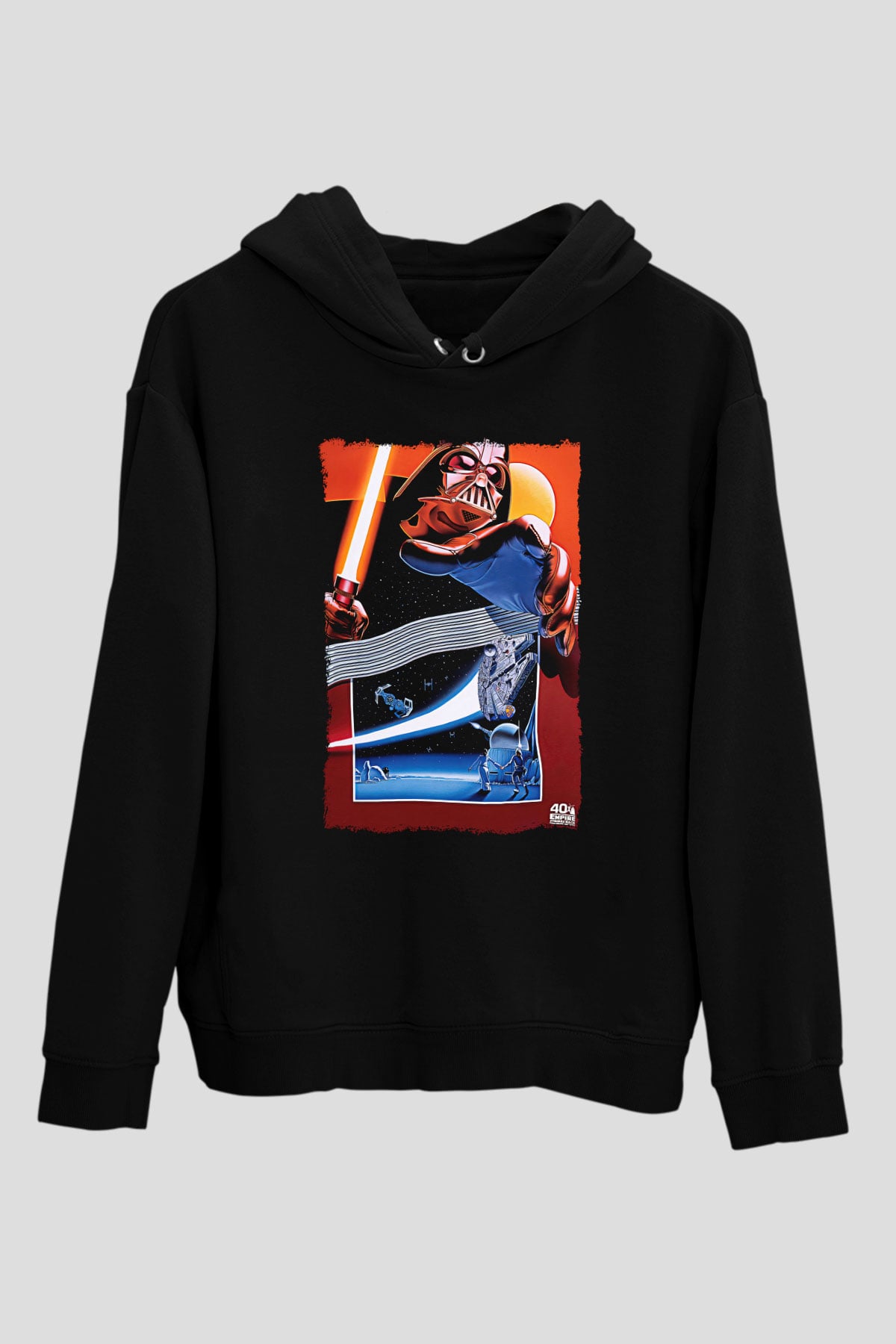 Star Wars (Dart Vader) Baskılı Unisex Siyah Hoodie
