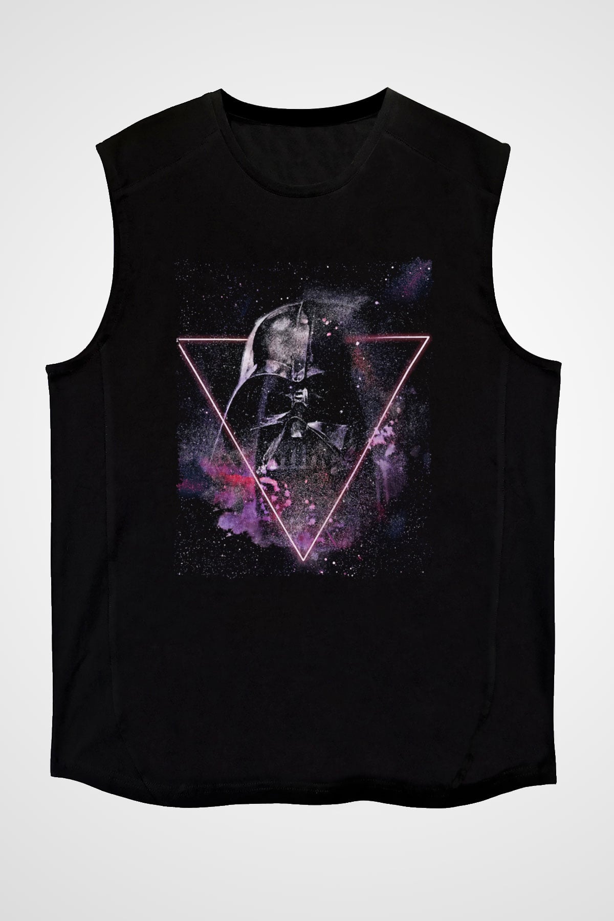 Star Wars (Dart Vader) Baskılı Unisex Siyah Kolsuz Tişört - Tshirt