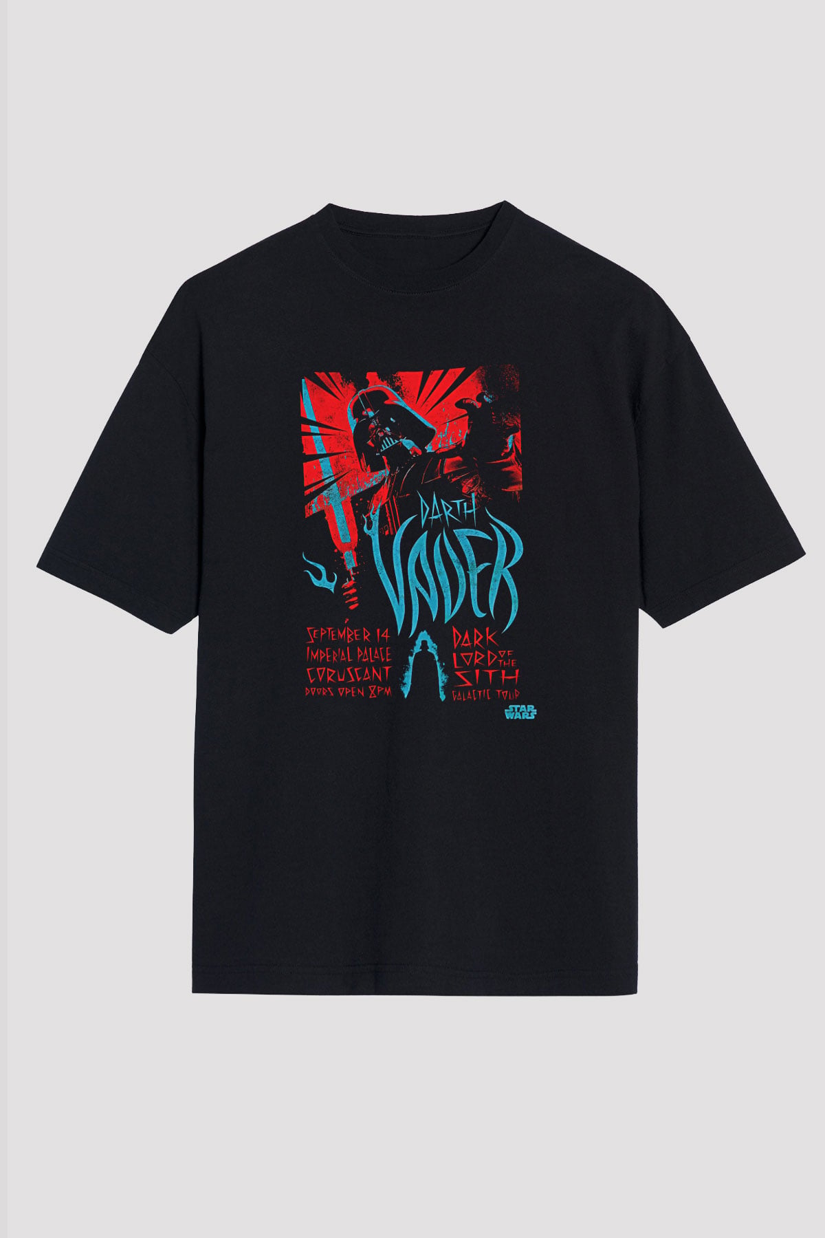 Star Wars (Dart Vader) Baskılı Unisex Siyah Oversize Tişört - Tshirt