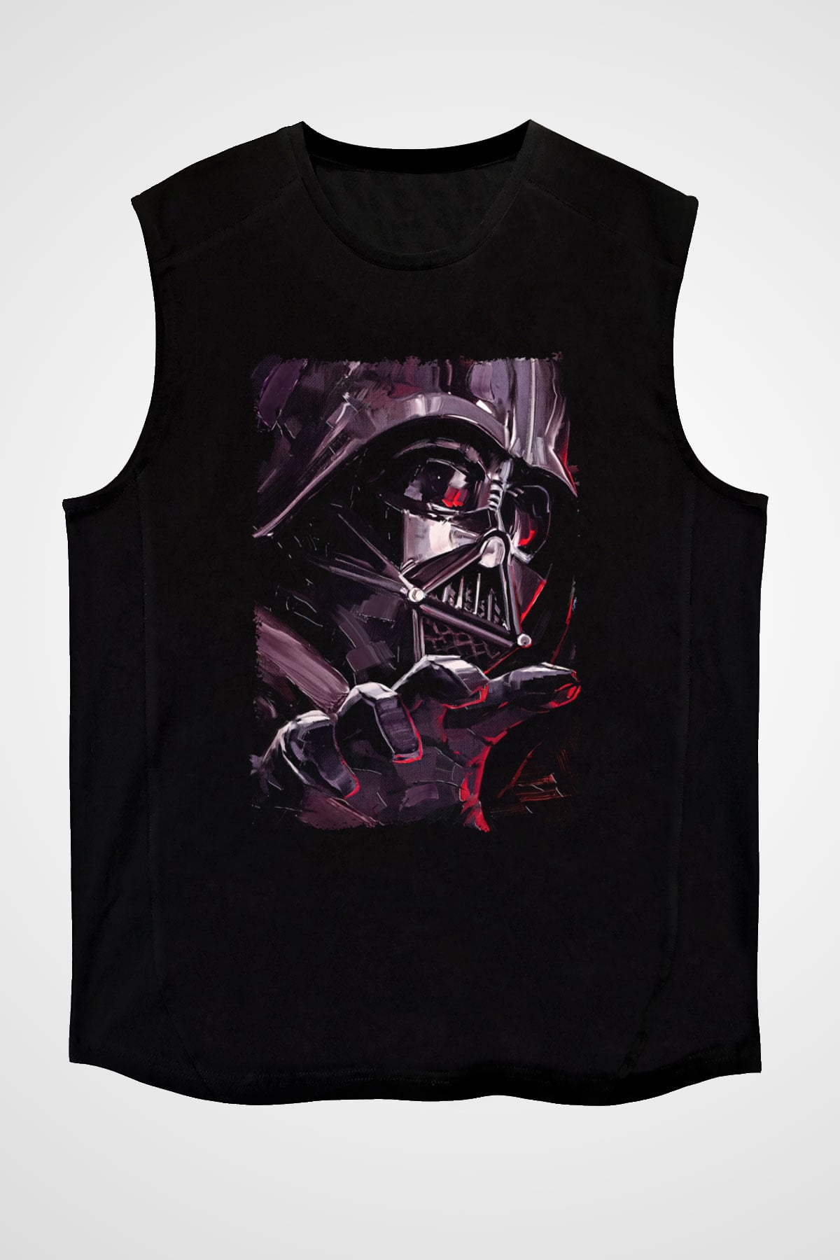 Star Wars (Dart Vader) Baskılı Unisex Siyah Kolsuz Tişört - Tshirt