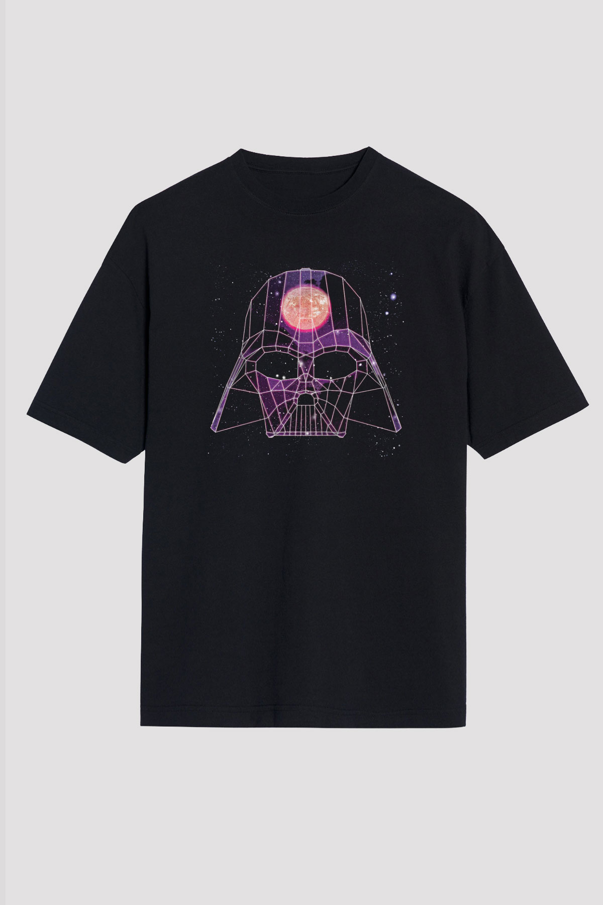 Star Wars (Dart Vader) Baskılı Unisex Siyah Oversize Tişört - Tshirt