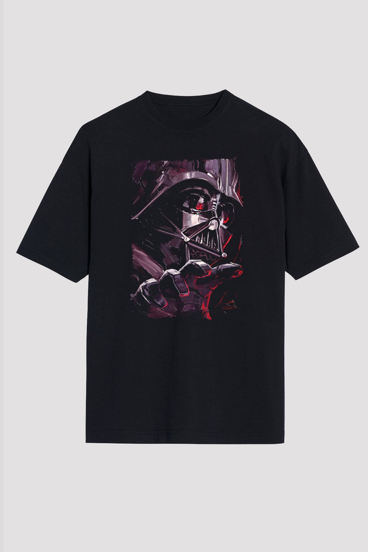 Star Wars (Dart Vader) Baskılı Unisex Siyah Oversize Tişört - Tshirt