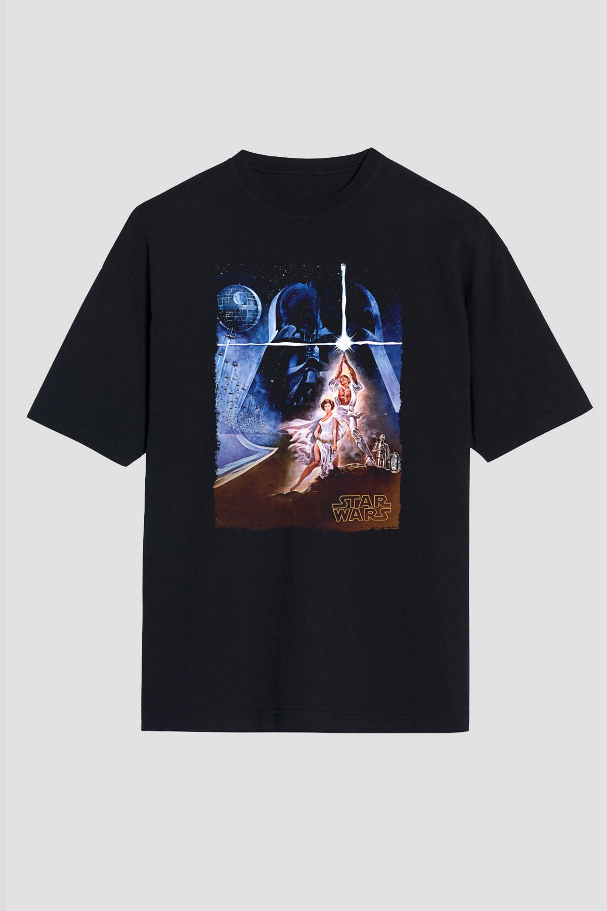 Star Wars (Dart Vader) Baskılı Unisex Siyah Oversize Tişört - Tshirt