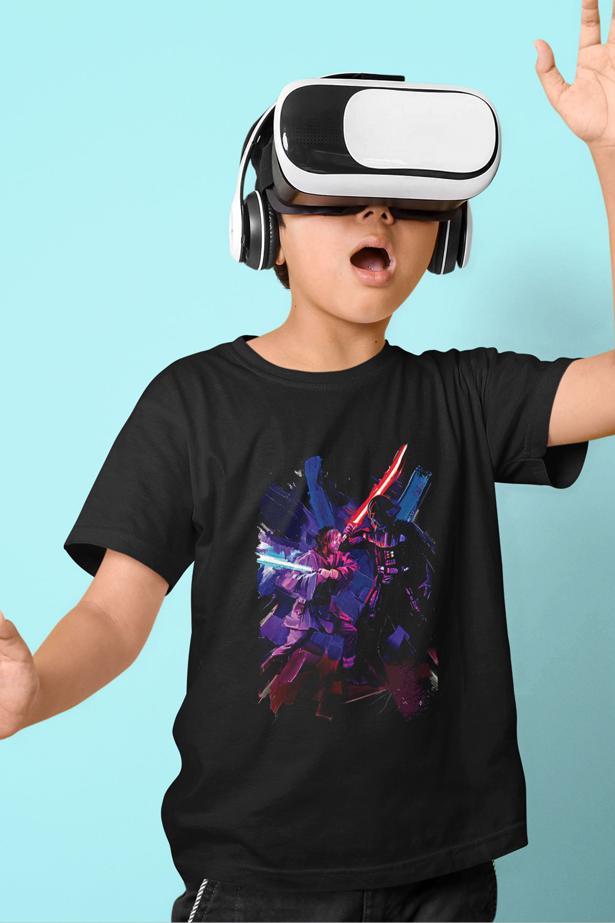 Star Wars (Dart Vader) Baskılı Unisex Siyah Çocuk Tişört - Tshirt