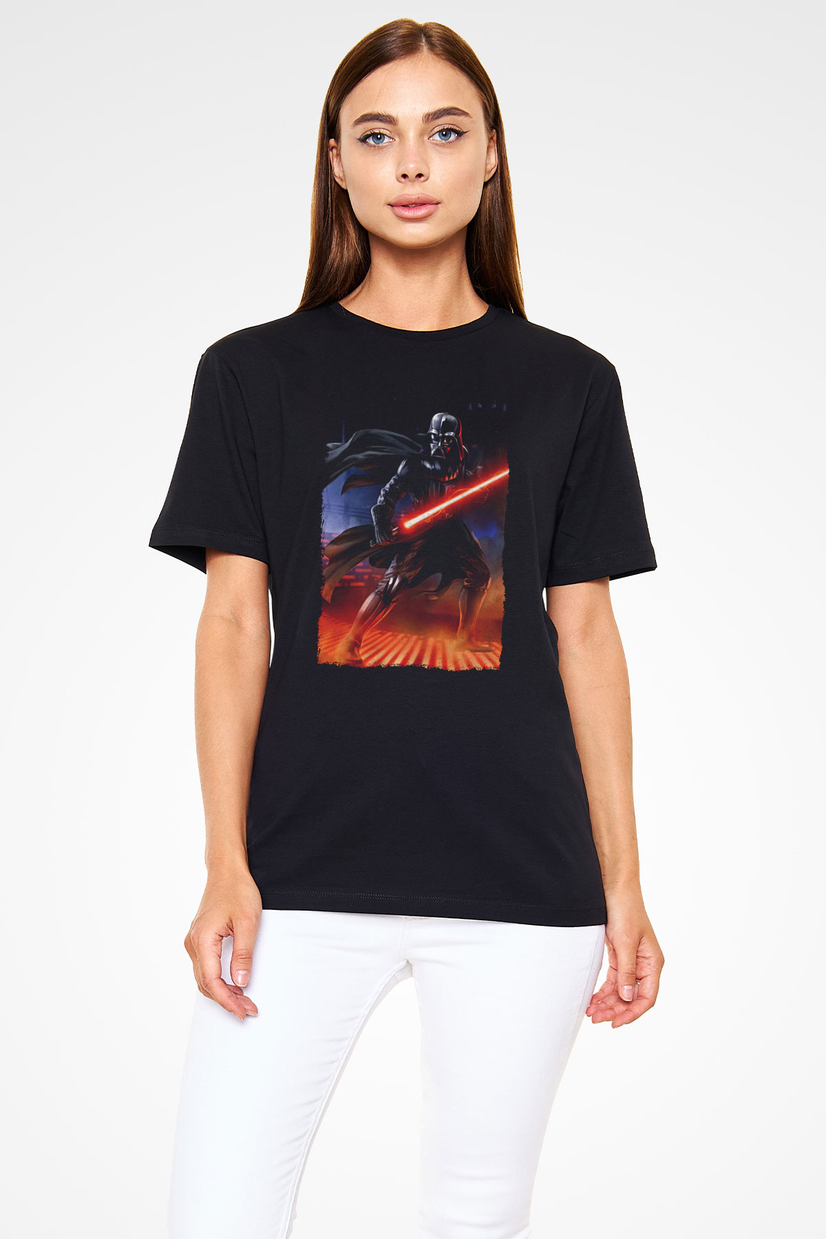 Star Wars (Dart Vader) Baskılı Unisex Siyah Tişört - Tshirt