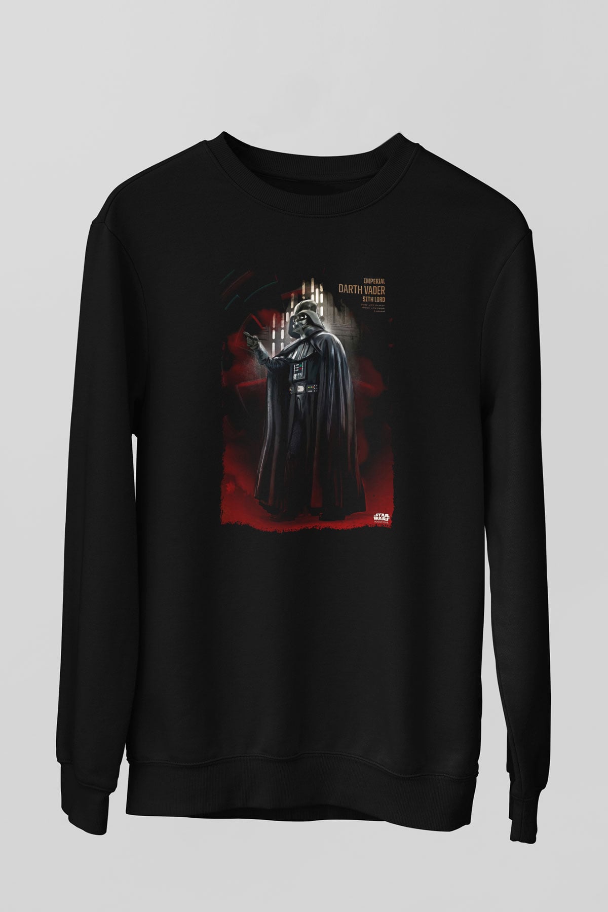 Star Wars (Dart Vader) Baskılı Unisex Siyah Sweatshirt