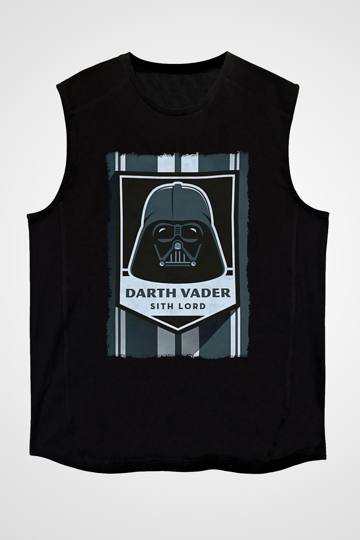 Star Wars (Dart Vader) Baskılı Unisex Siyah Kolsuz Tişört - Tshirt
