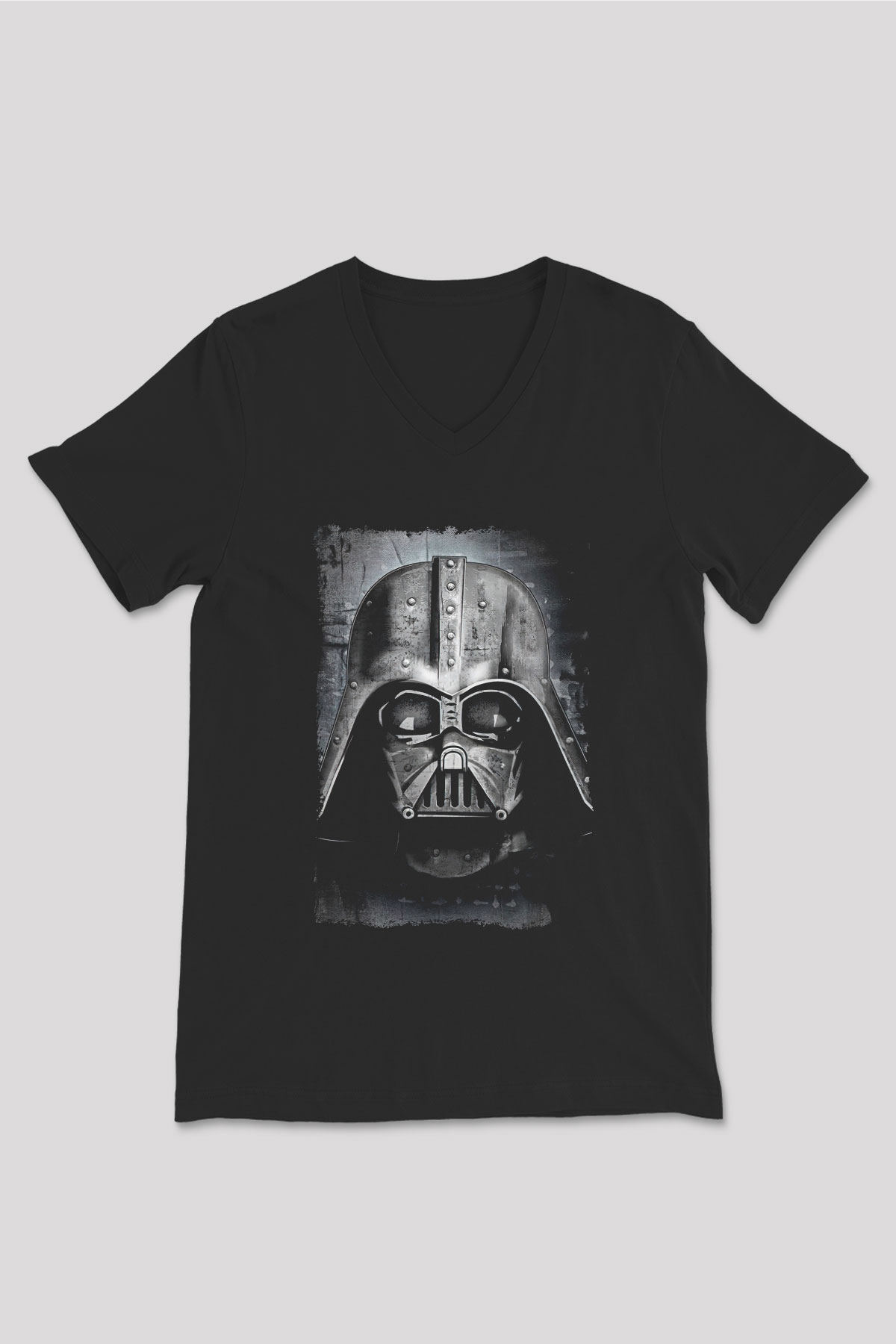 Star Wars (Dart Vader) Baskılı Unisex Siyah V Yaka Tişört - Tshirt