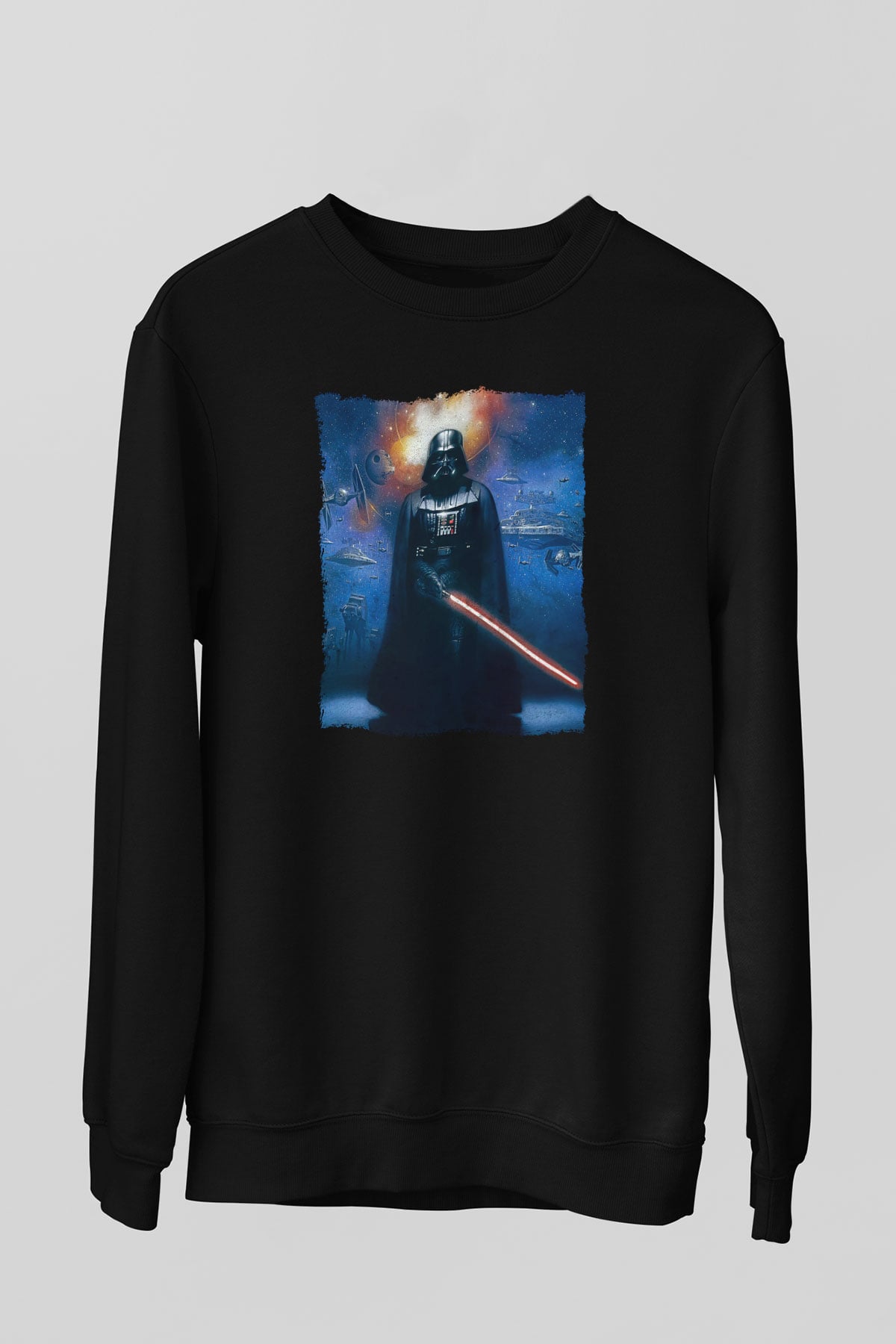 Star Wars (Dart Vader) Baskılı Unisex Siyah Sweatshirt