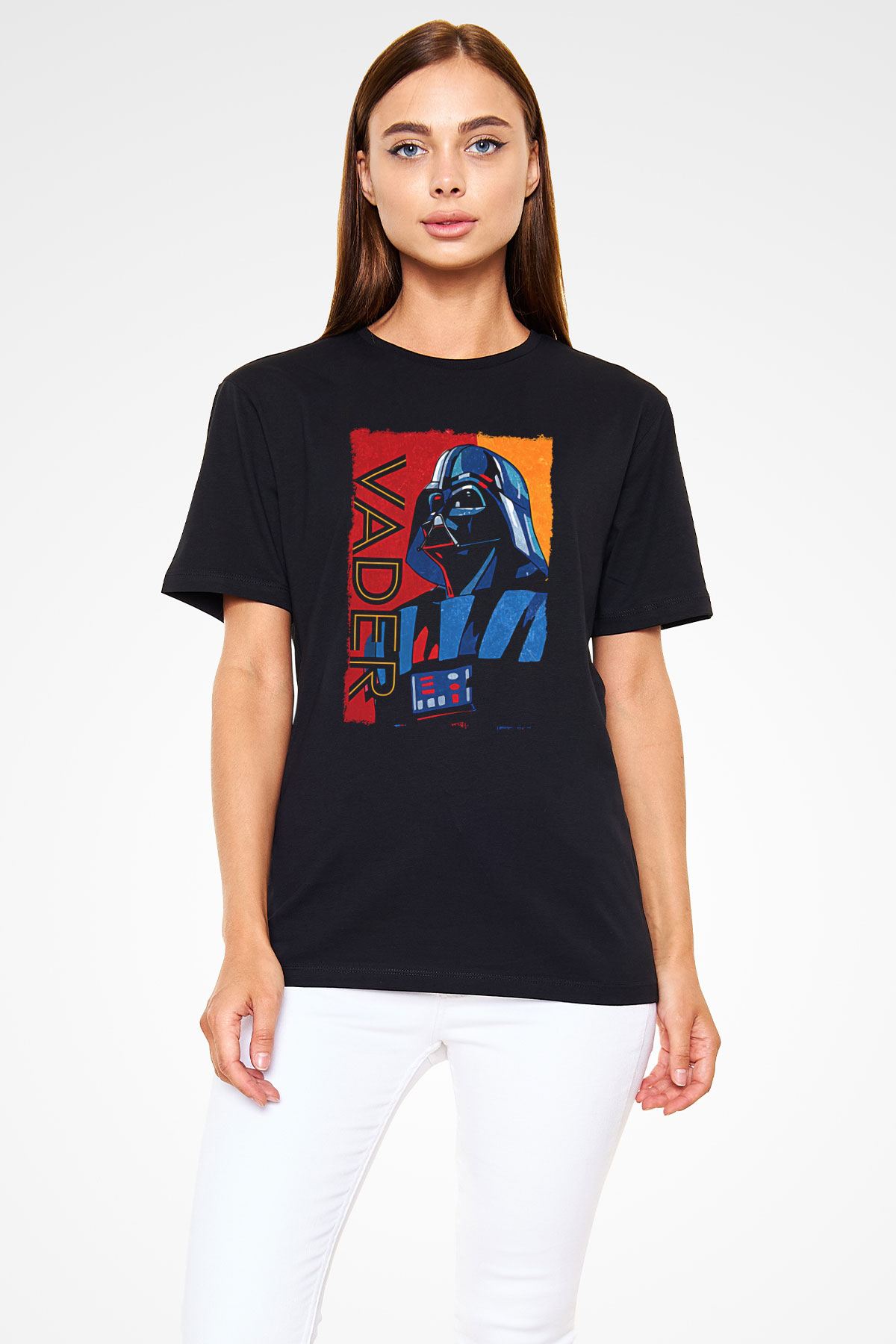 Star Wars (Dart Vader) Baskılı Unisex Siyah Tişört - Tshirt