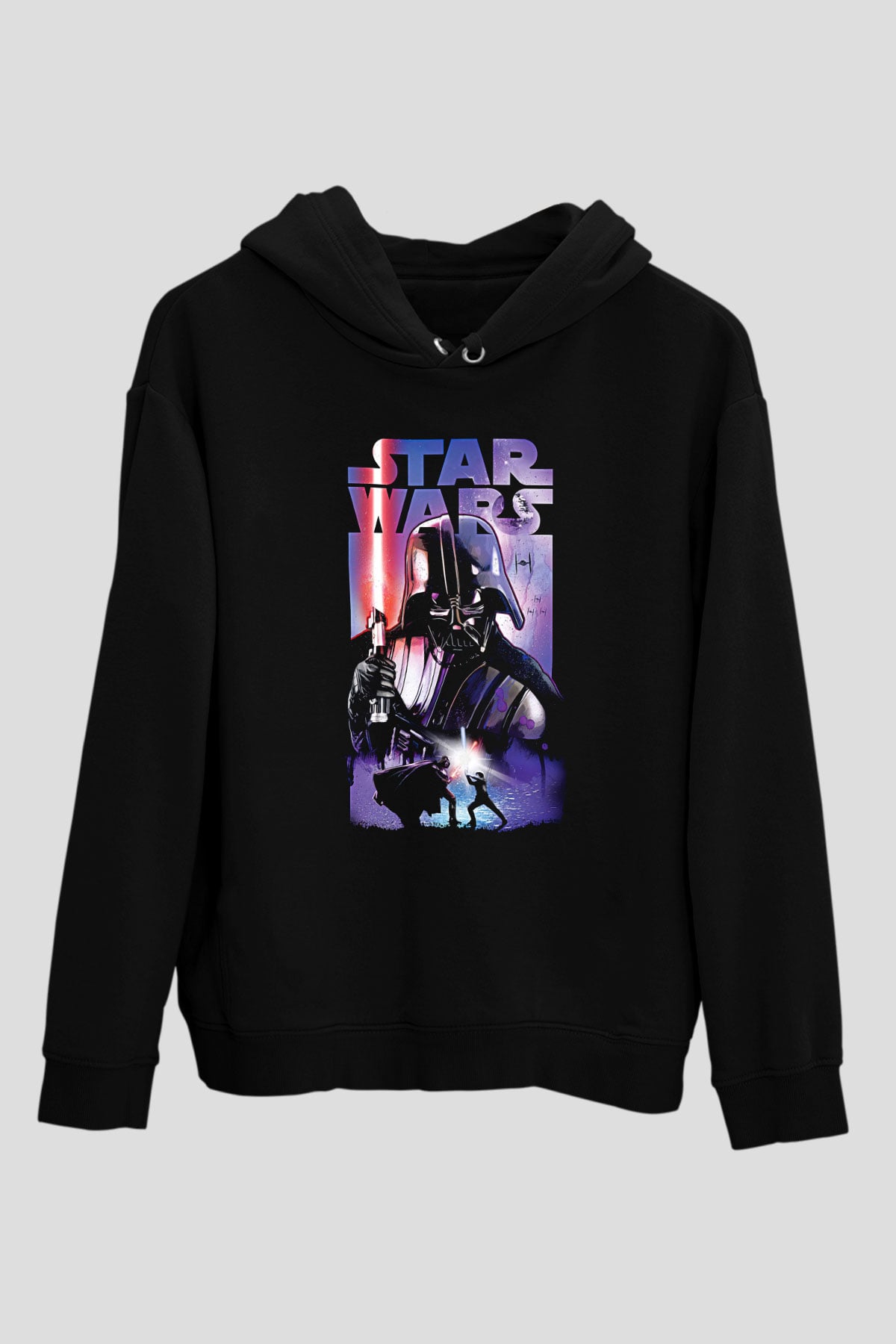 Star Wars (Dart Vader) Baskılı Unisex Siyah Hoodie