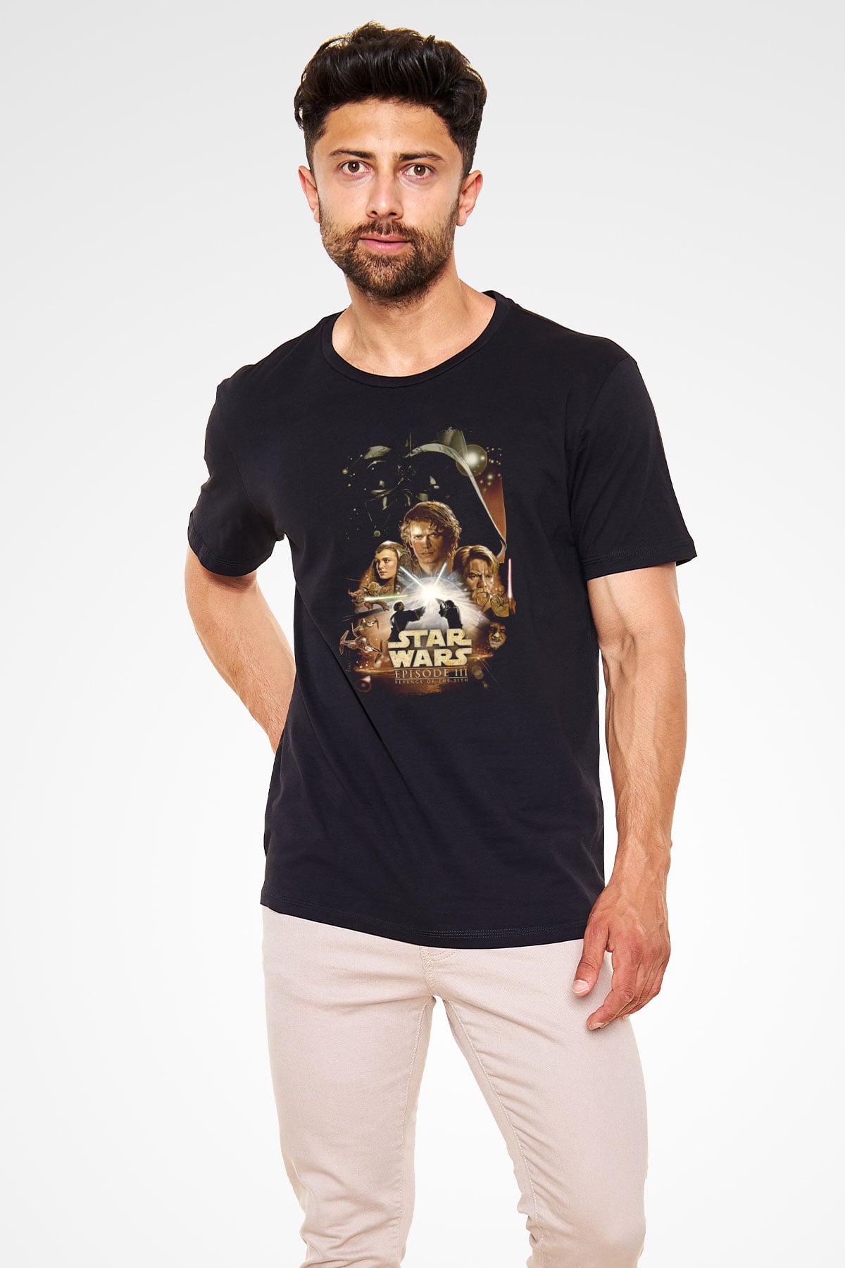 Star Wars (Dart Vader) Baskılı Unisex Siyah Tişört - Tshirt