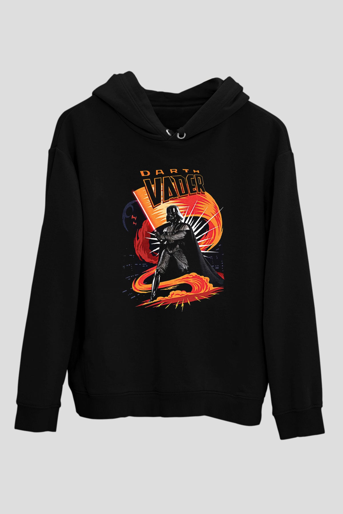 Star Wars (Dart Vader) Baskılı Unisex Siyah Hoodie