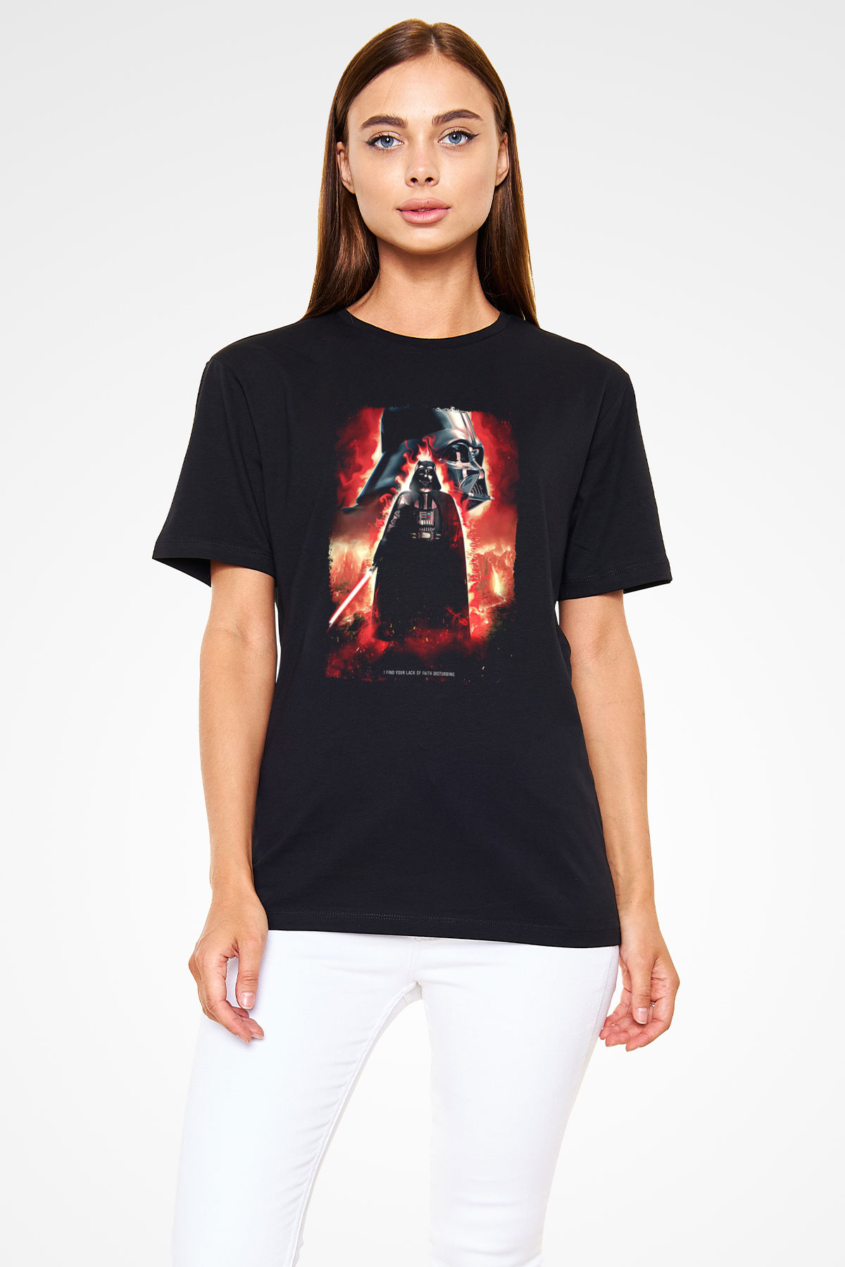 Star Wars (Dart Vader) Baskılı Unisex Siyah Tişört - Tshirt