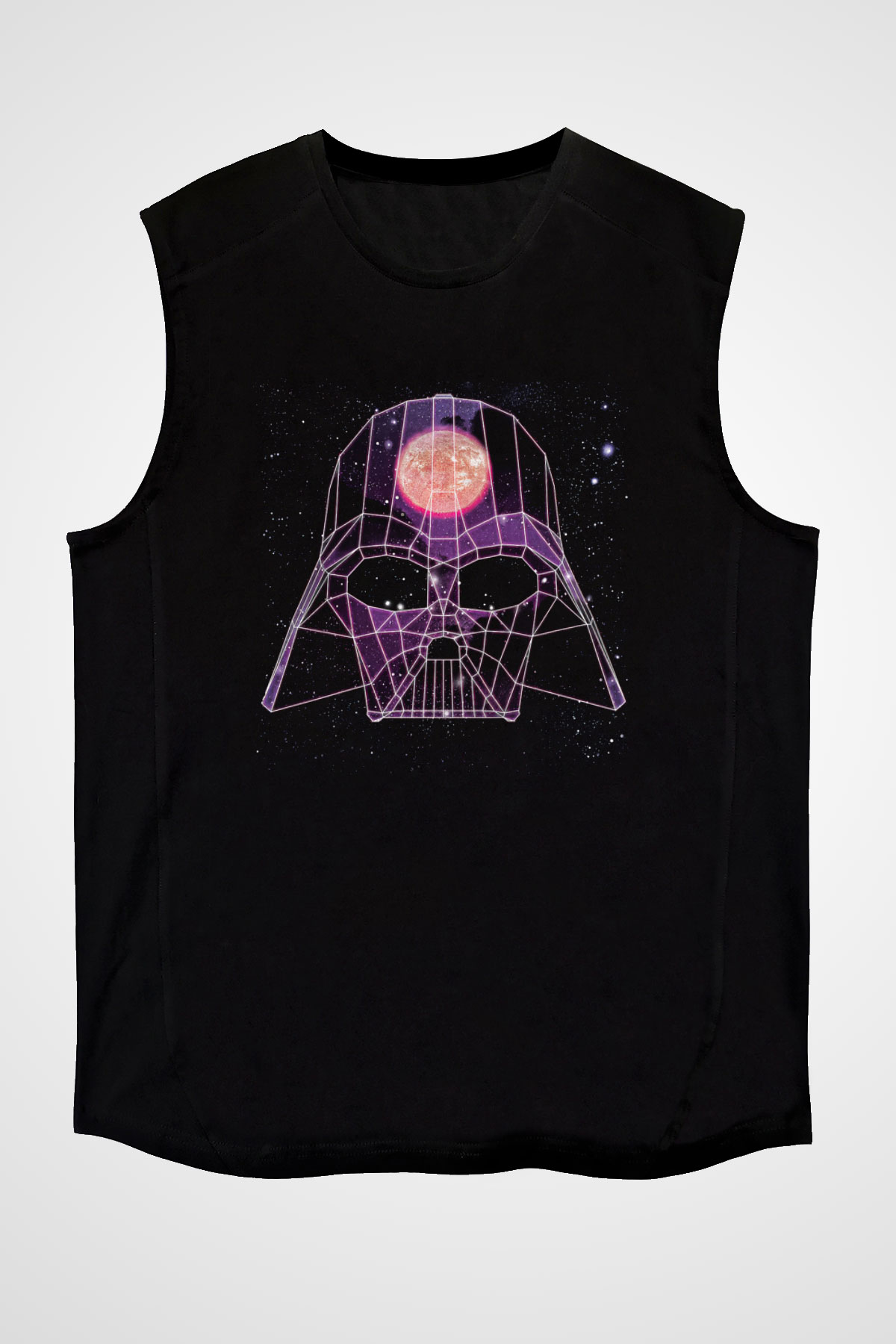 Star Wars (Dart Vader) Baskılı Unisex Siyah Kolsuz Tişört - Tshirt