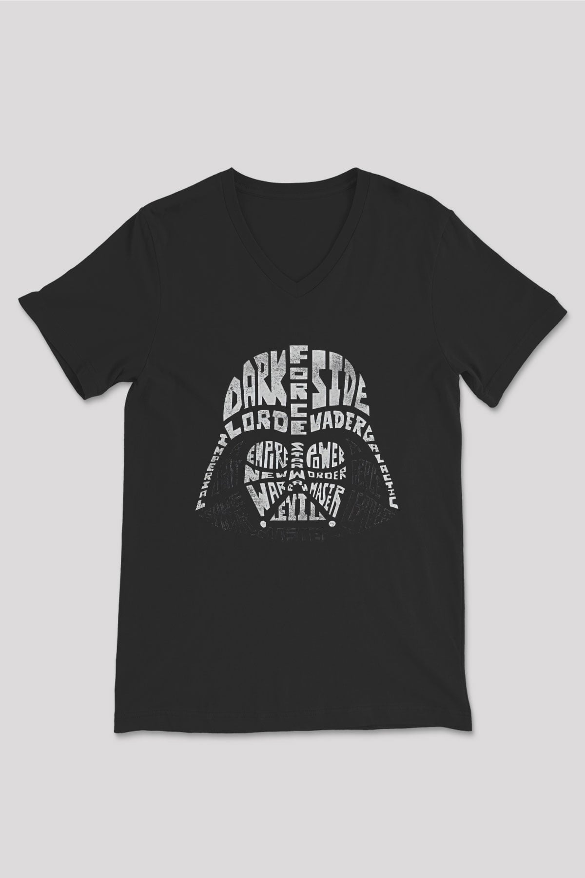 Star Wars (Dart Vader) Baskılı Unisex Siyah V Yaka Tişört - Tshirt