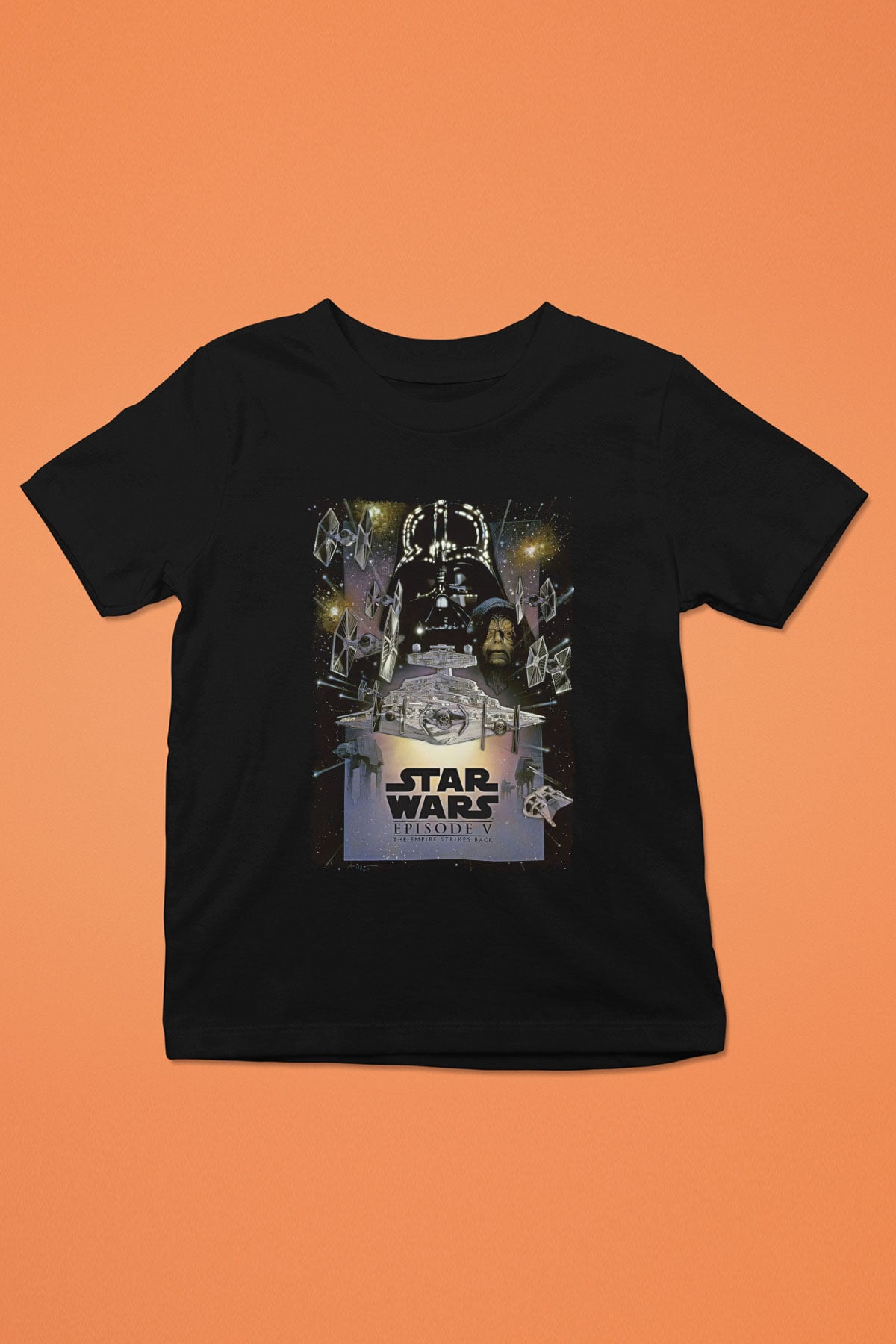 Star Wars (Dart Vader) Baskılı Unisex Siyah Çocuk Tişört - Tshirt