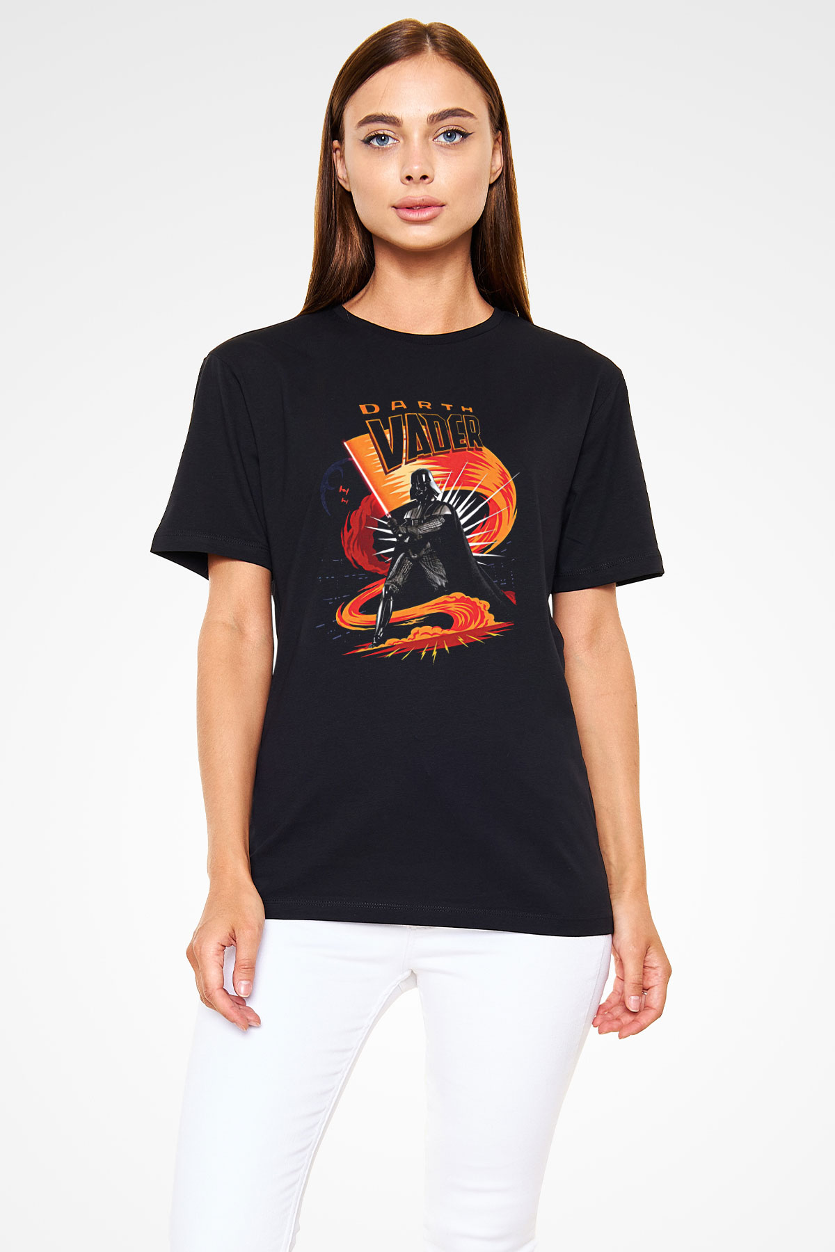 Star Wars (Dart Vader) Baskılı Unisex Siyah Tişört - Tshirt
