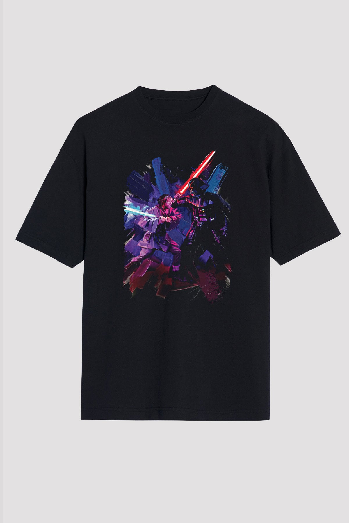 Star Wars (Dart Vader) Baskılı Unisex Siyah Oversize Tişört - Tshirt