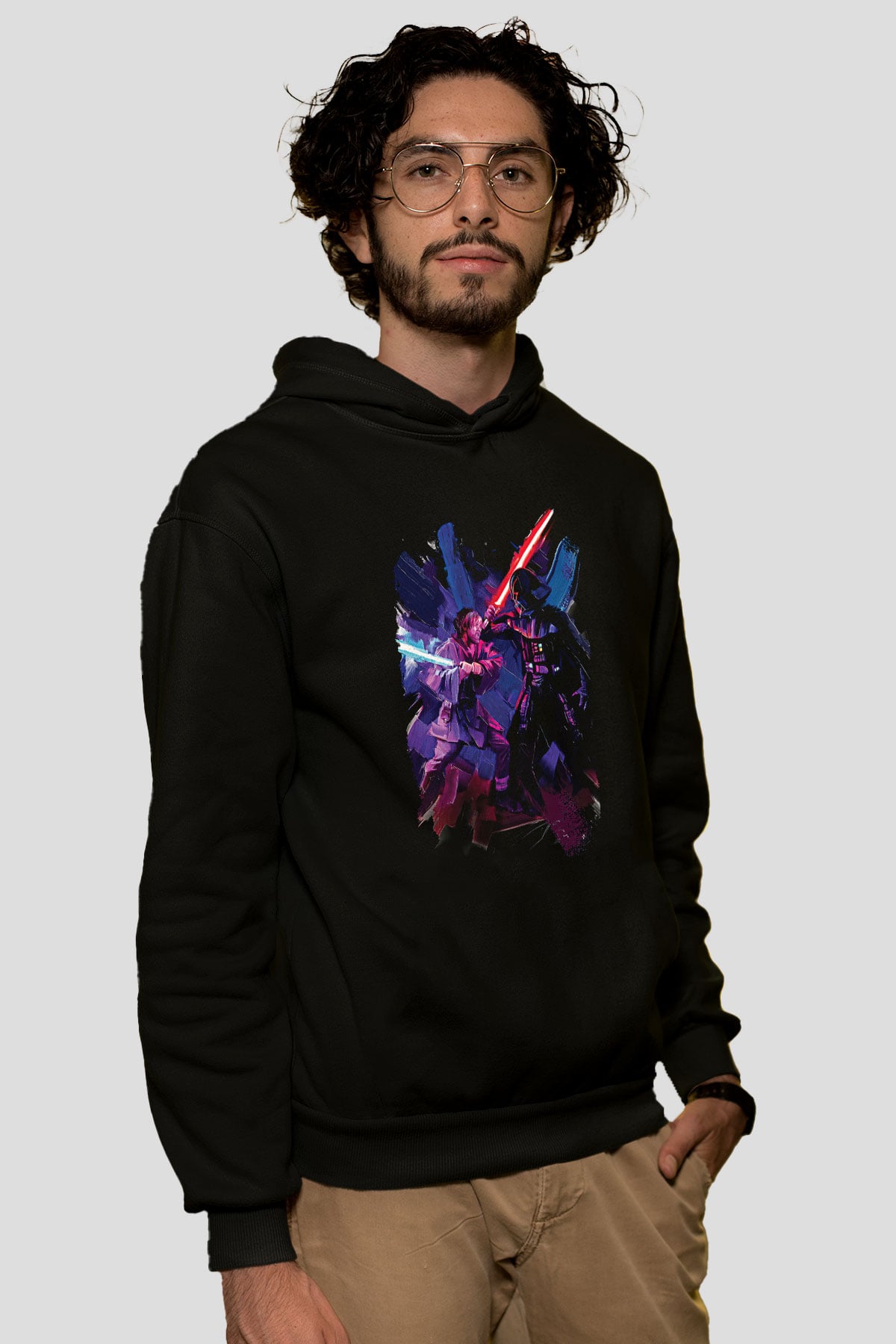 Star Wars (Dart Vader) Baskılı Unisex Siyah Hoodie