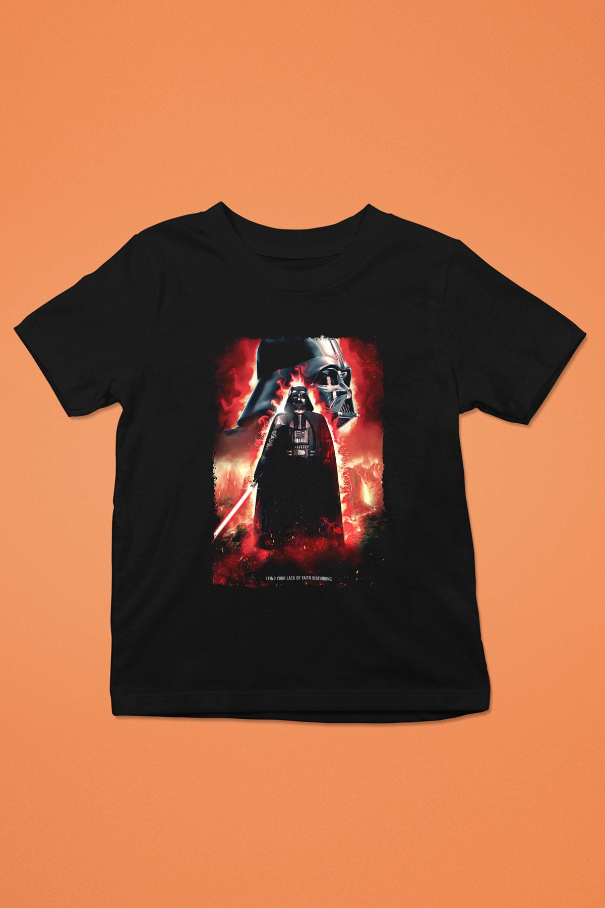 Star Wars (Dart Vader) Baskılı Unisex Siyah Çocuk Tişört - Tshirt