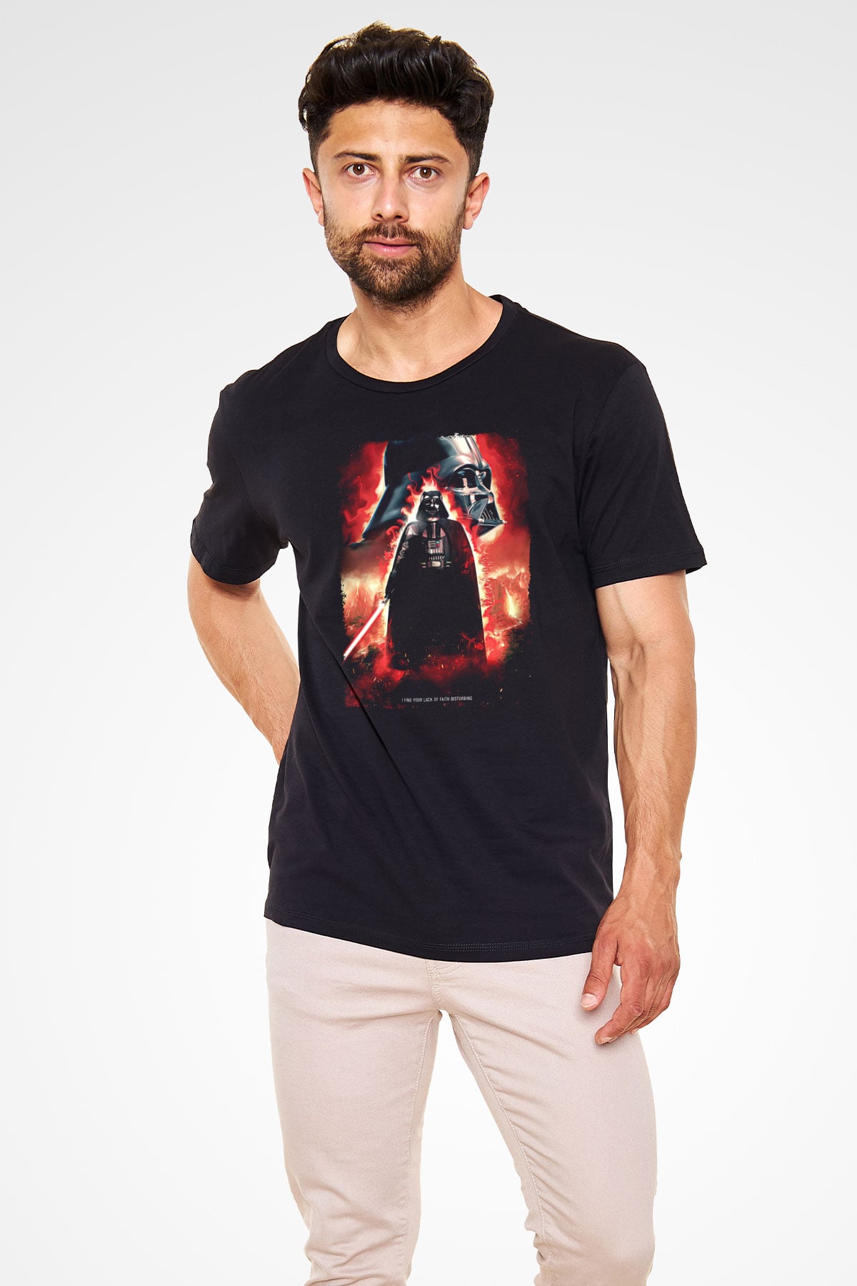 Star Wars (Dart Vader) Baskılı Unisex Siyah Tişört - Tshirt