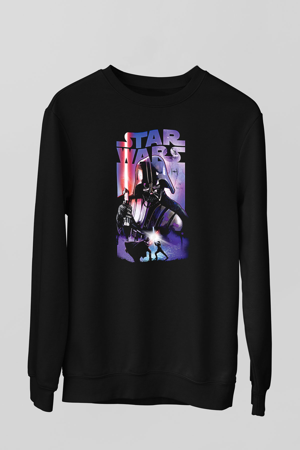 Star Wars (Dart Vader) Baskılı Unisex Siyah Sweatshirt