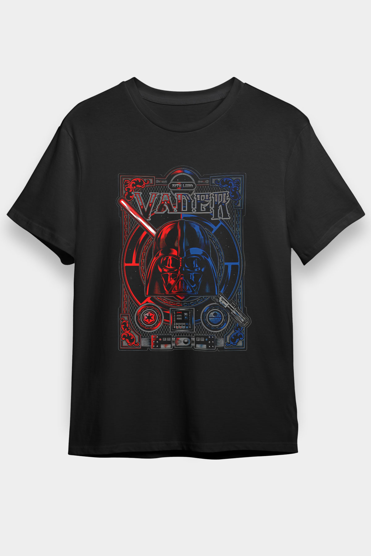 Star Wars (Dart Vader) Baskılı Unisex Siyah Tişört - Tshirt