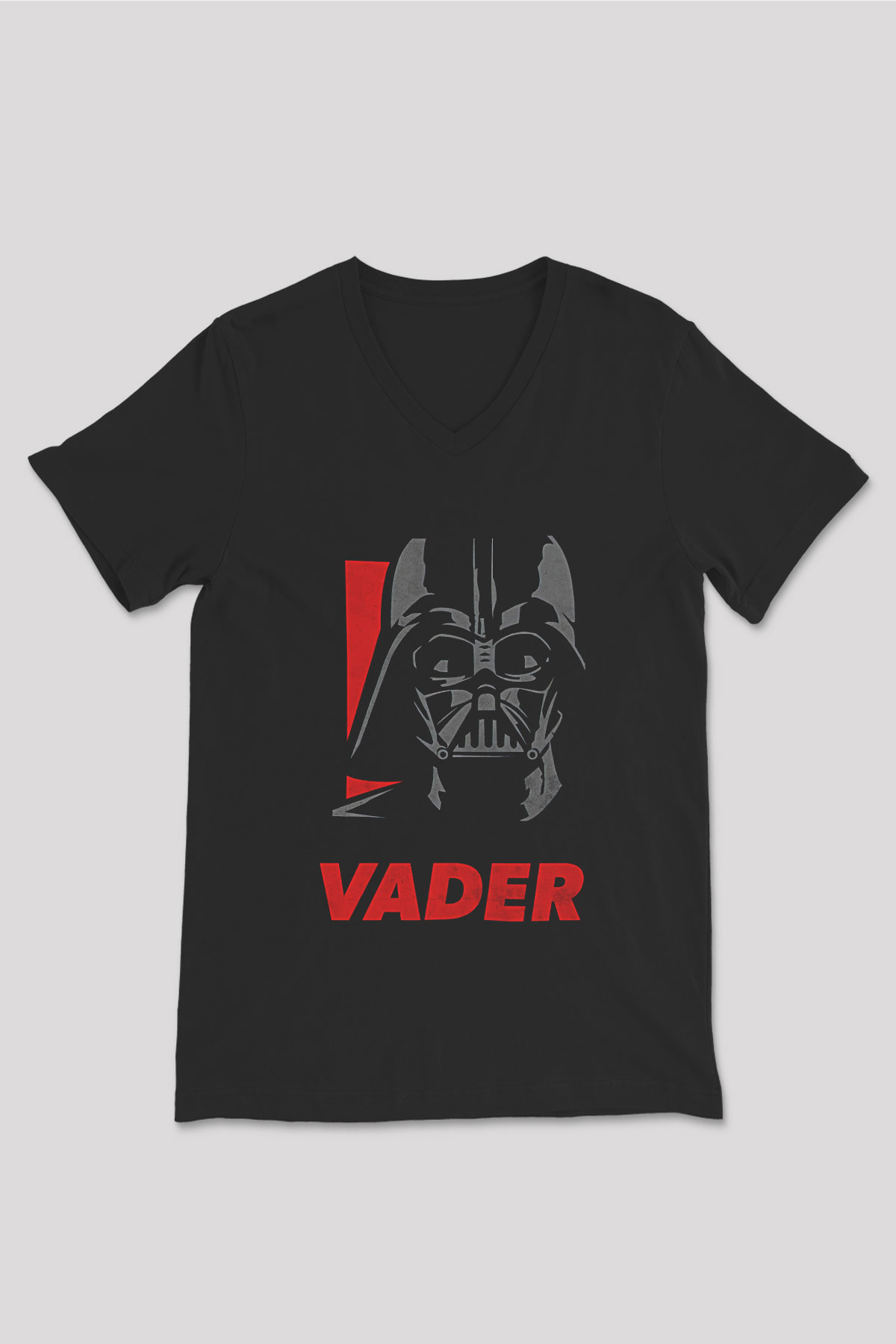 Star Wars (Dart Vader) Baskılı Unisex Siyah V Yaka Tişört - Tshirt